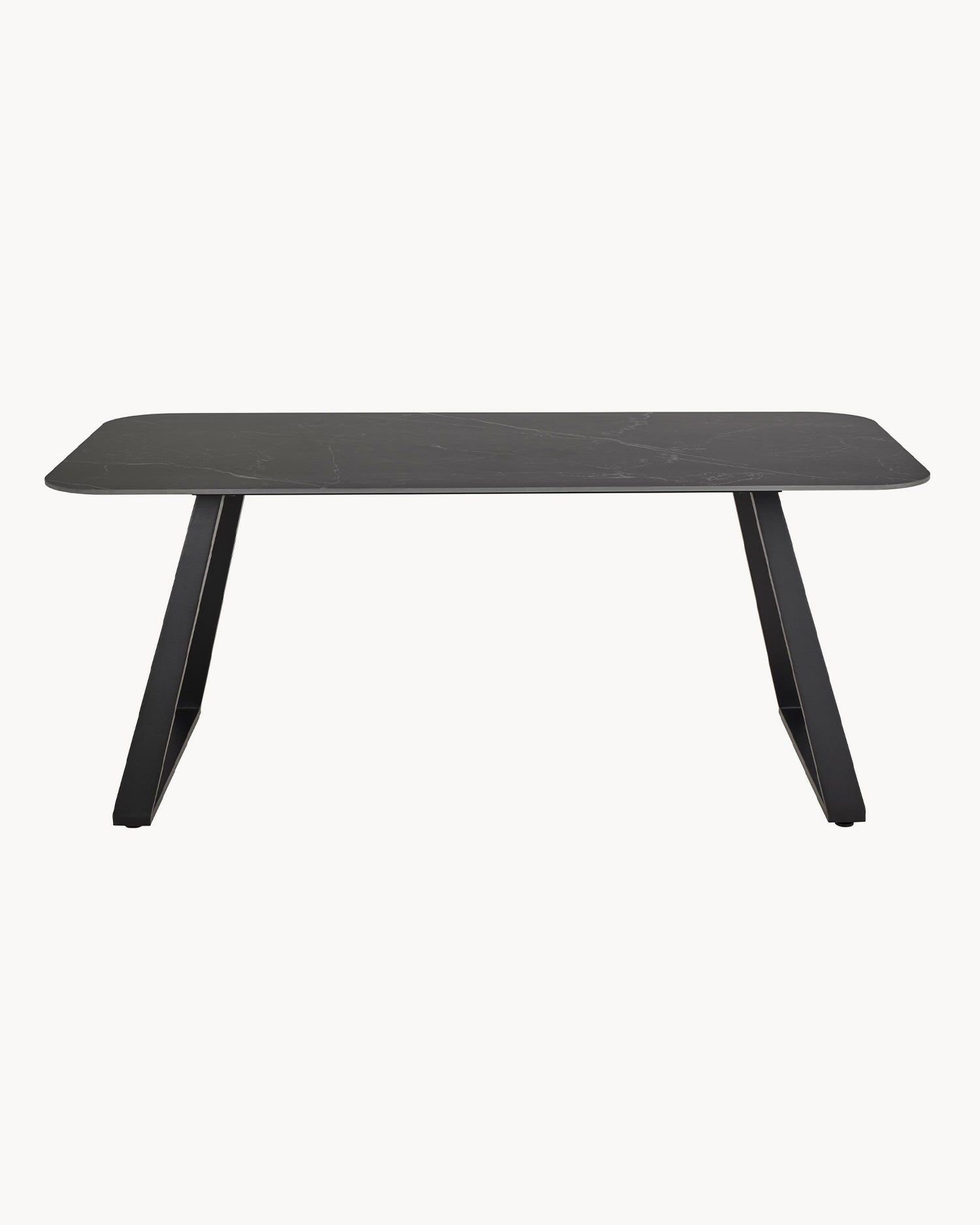 Tavolo da pranzo con piano in ceramica effetto venato