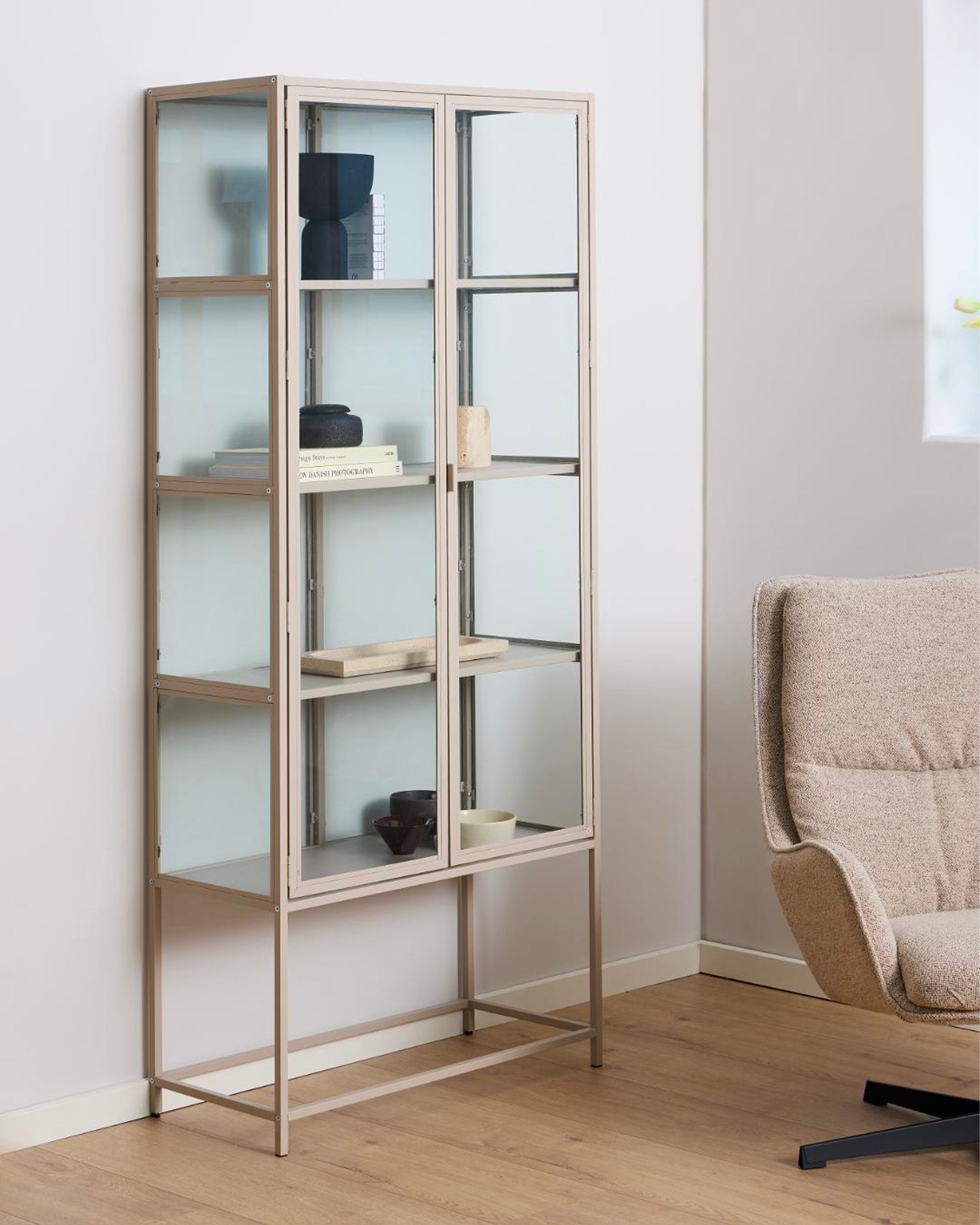 Vetrina in acciaio e vetro Seaford