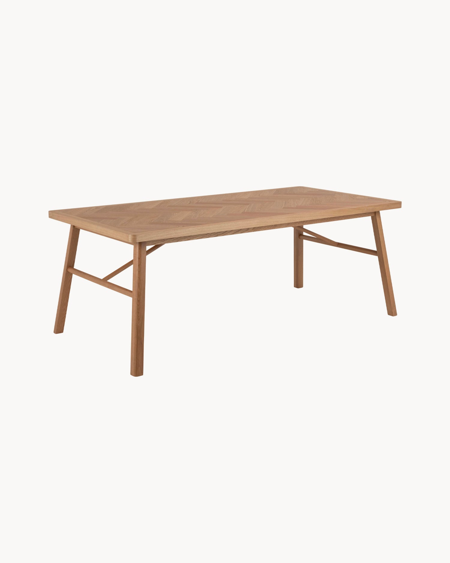 Tavolo da pranzo in legno con motivo a spina di pesce Galway