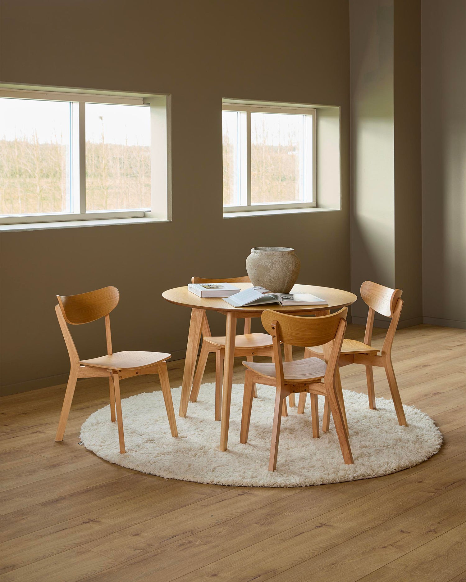 Set 2 sedie da pranzo in legno Roxby