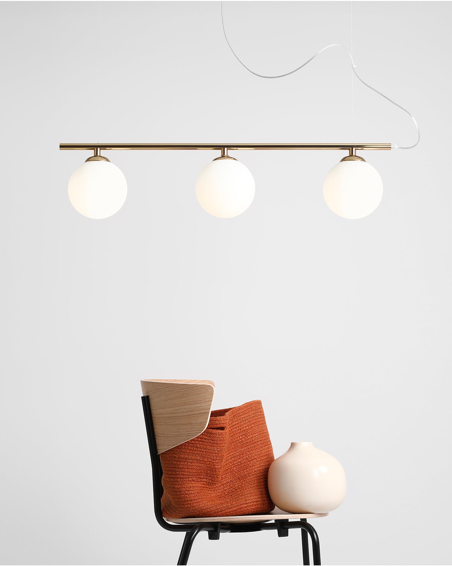 Lampada a sospensione Beryl 3, oro