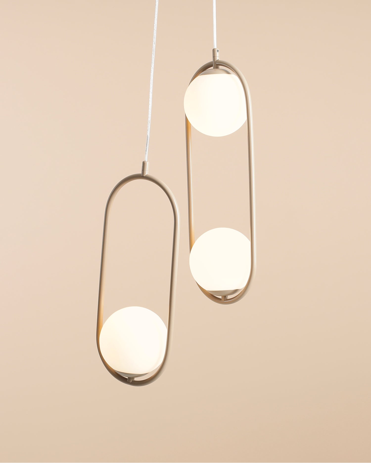 Lampada a sospensione Riva, beige