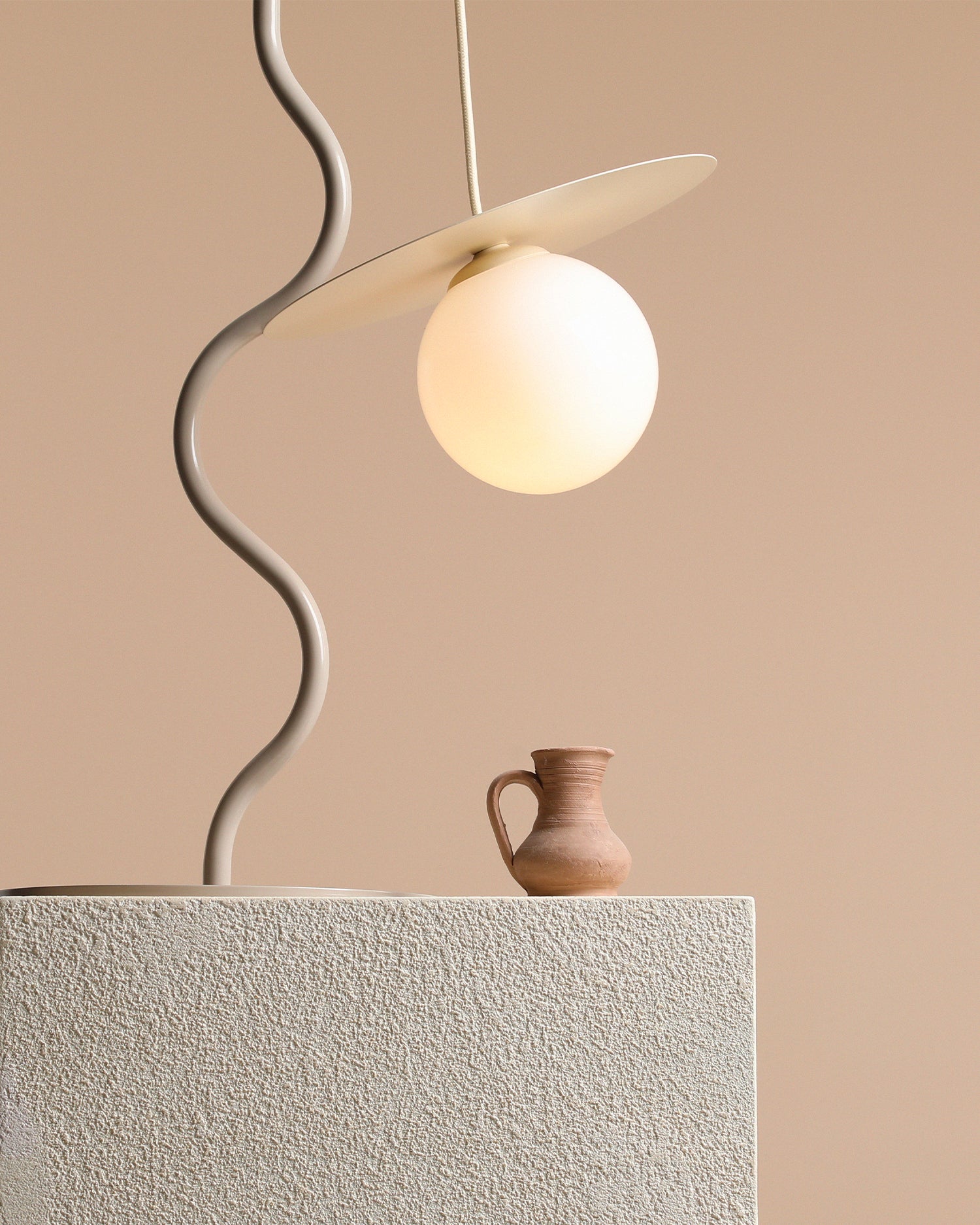 Lampada a sospensione Loop, crema