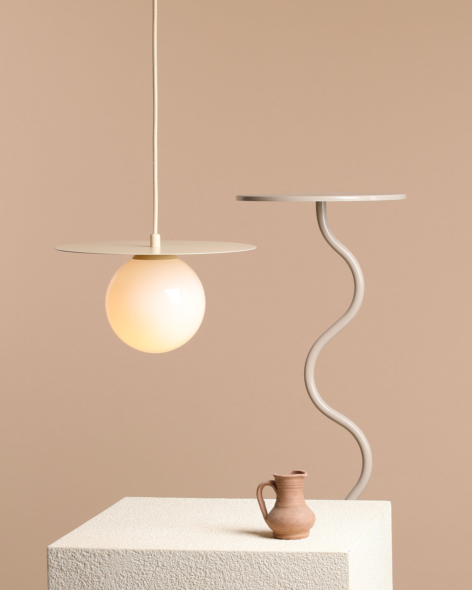 Lampada a sospensione Loop, crema