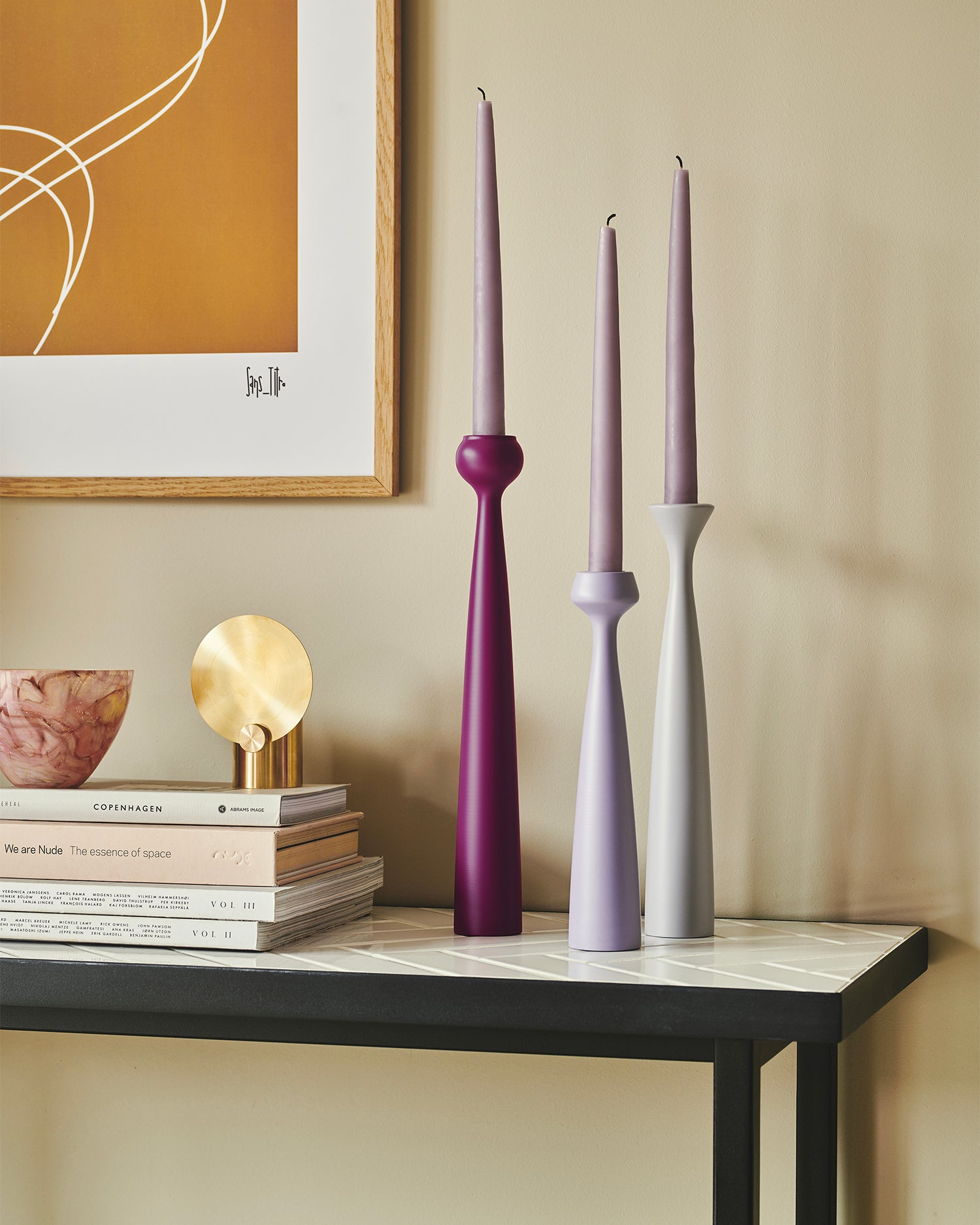 Set 2 portacandele in legno realizzati a mano Blossom