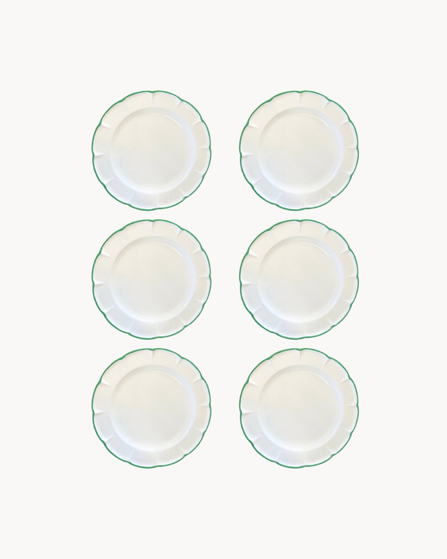 Set 6 piatti piani in ceramica realizzati a mano Filo