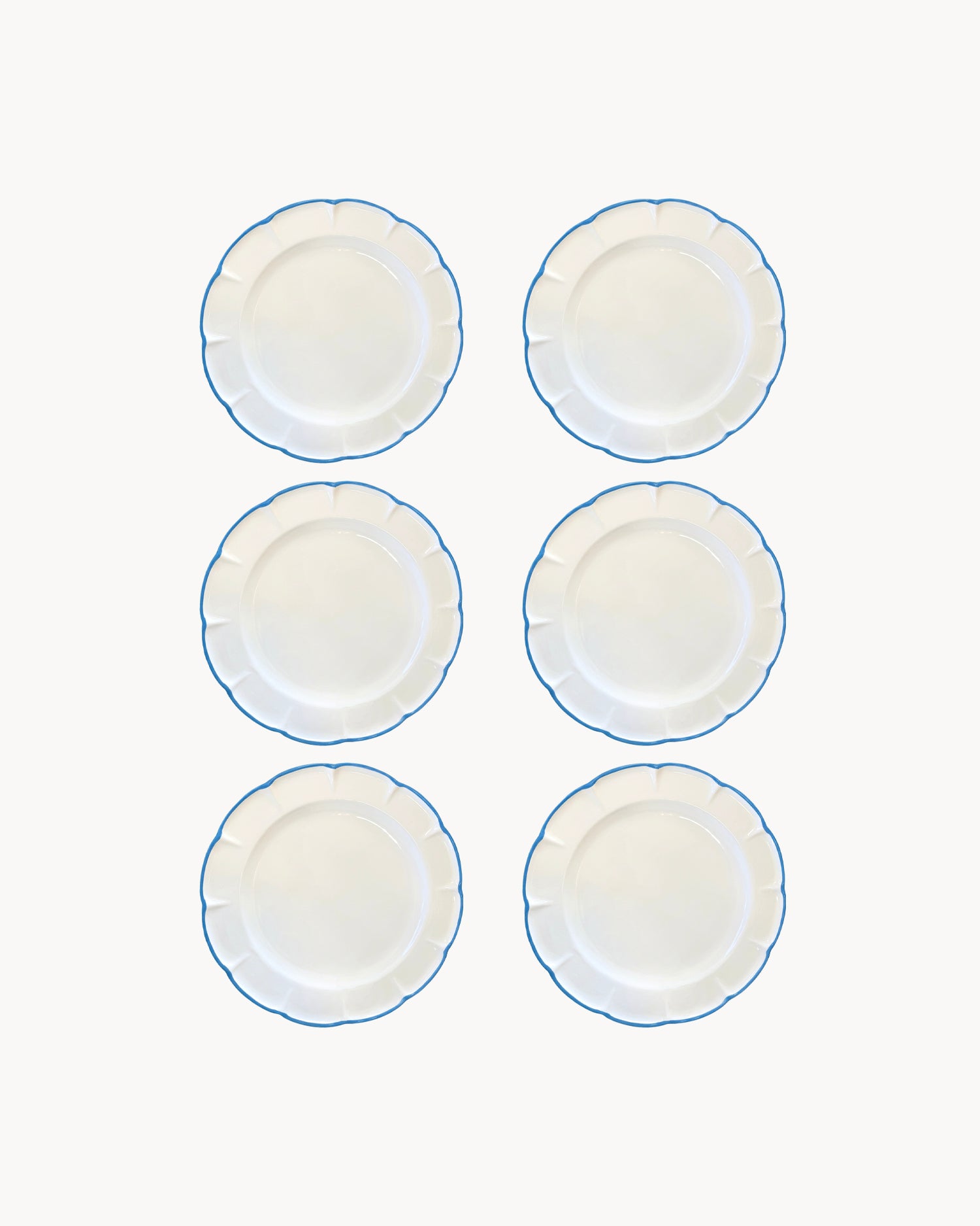 Set 6 piatti piani in ceramica realizzati a mano Filo