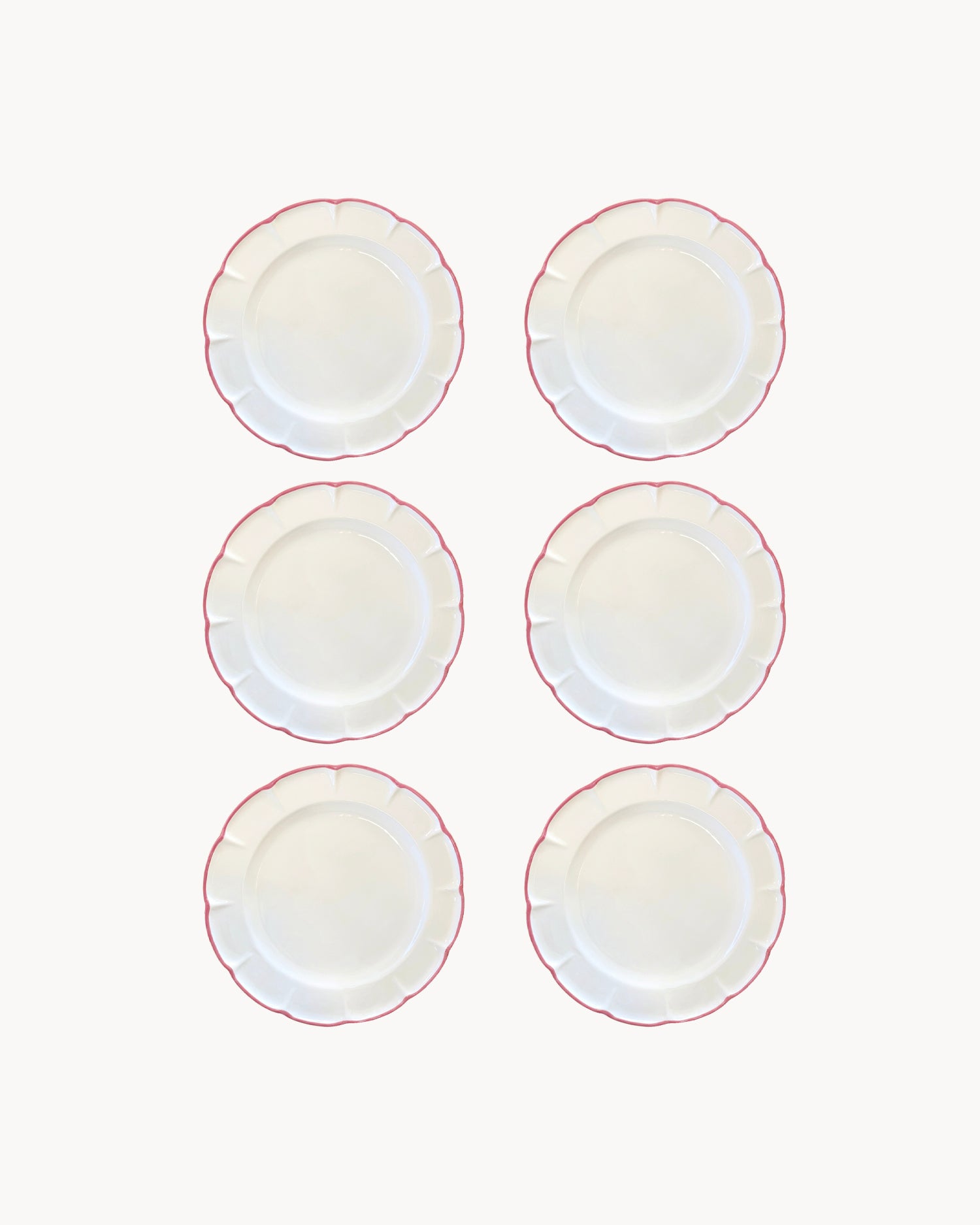 Set 6 piatti piani in ceramica realizzati a mano Filo