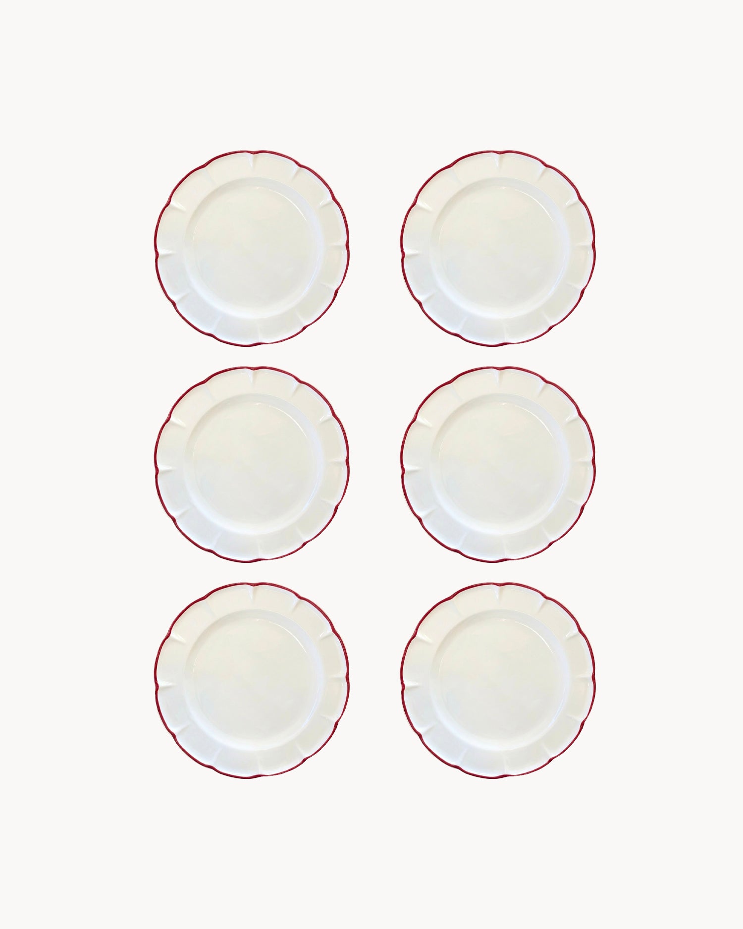 Set 6 piatti piani in ceramica realizzati a mano Filo