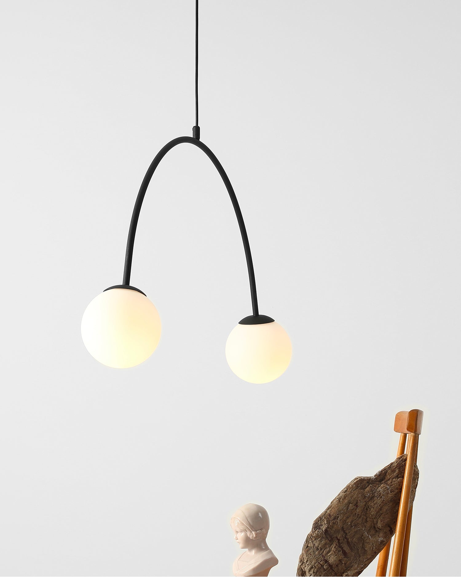 Lampada a sospensione Una, nera
