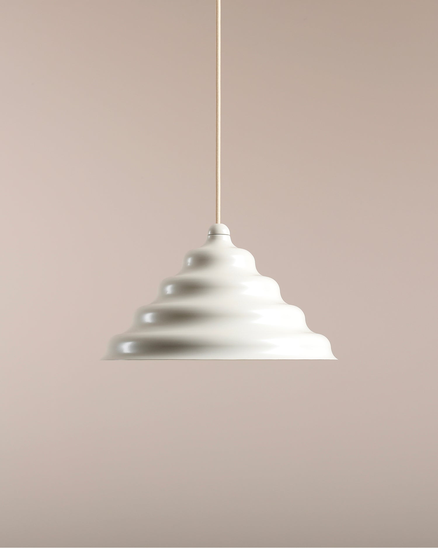 Lampada a sospensione Wave, crema