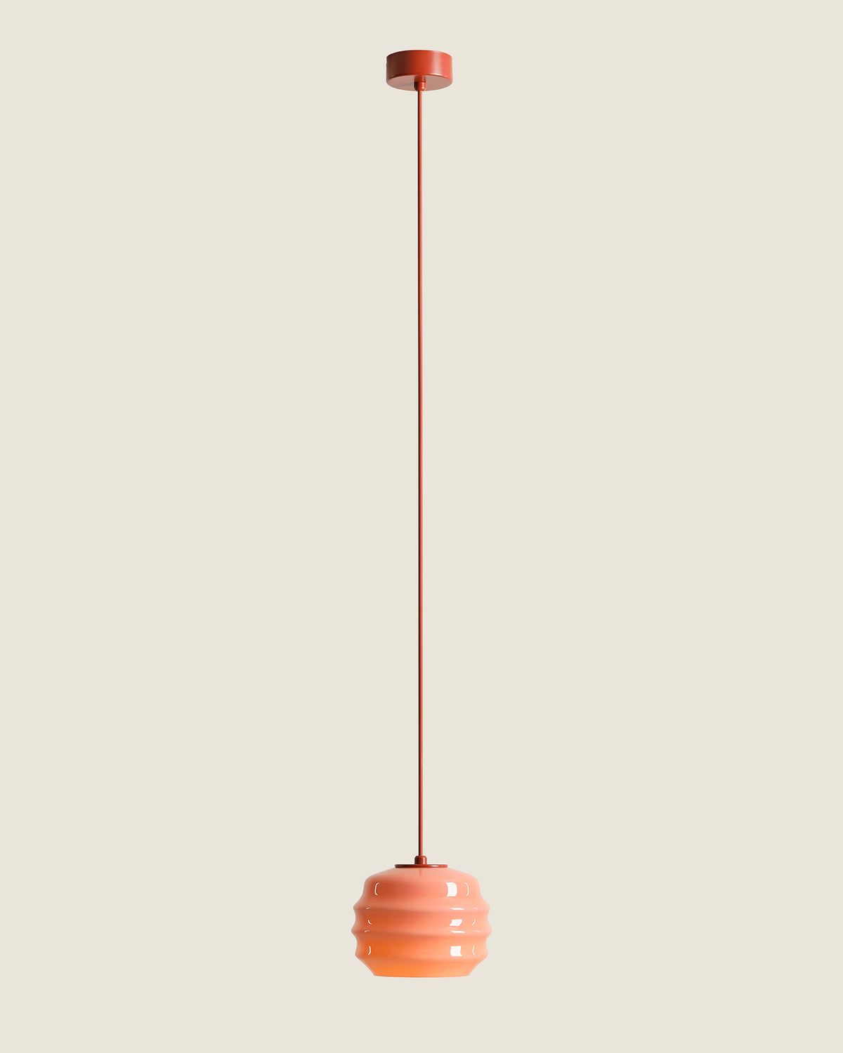 Lampada a sospensione in metallo e vetro Puff Glaze