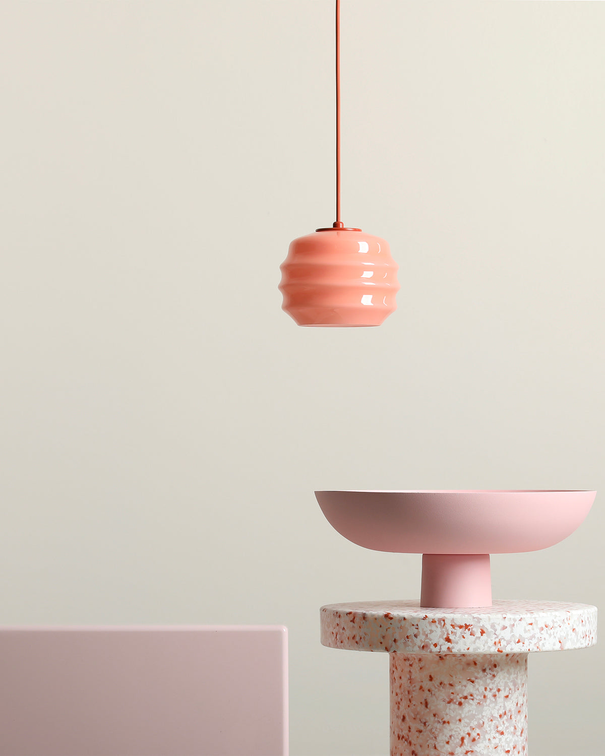 Lampada a sospensione in metallo e vetro Puff Glaze