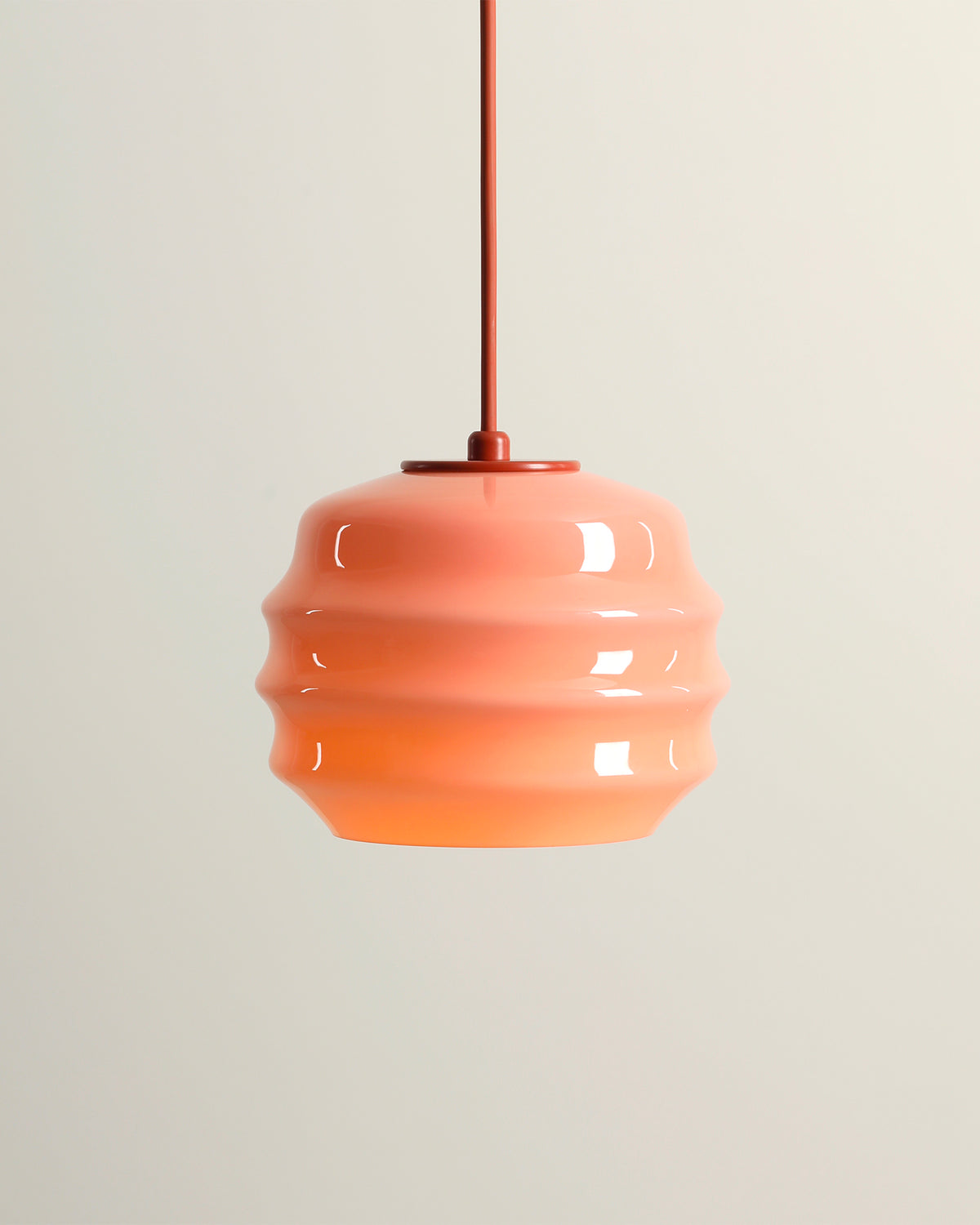 Lampada a sospensione in metallo e vetro Puff Glaze