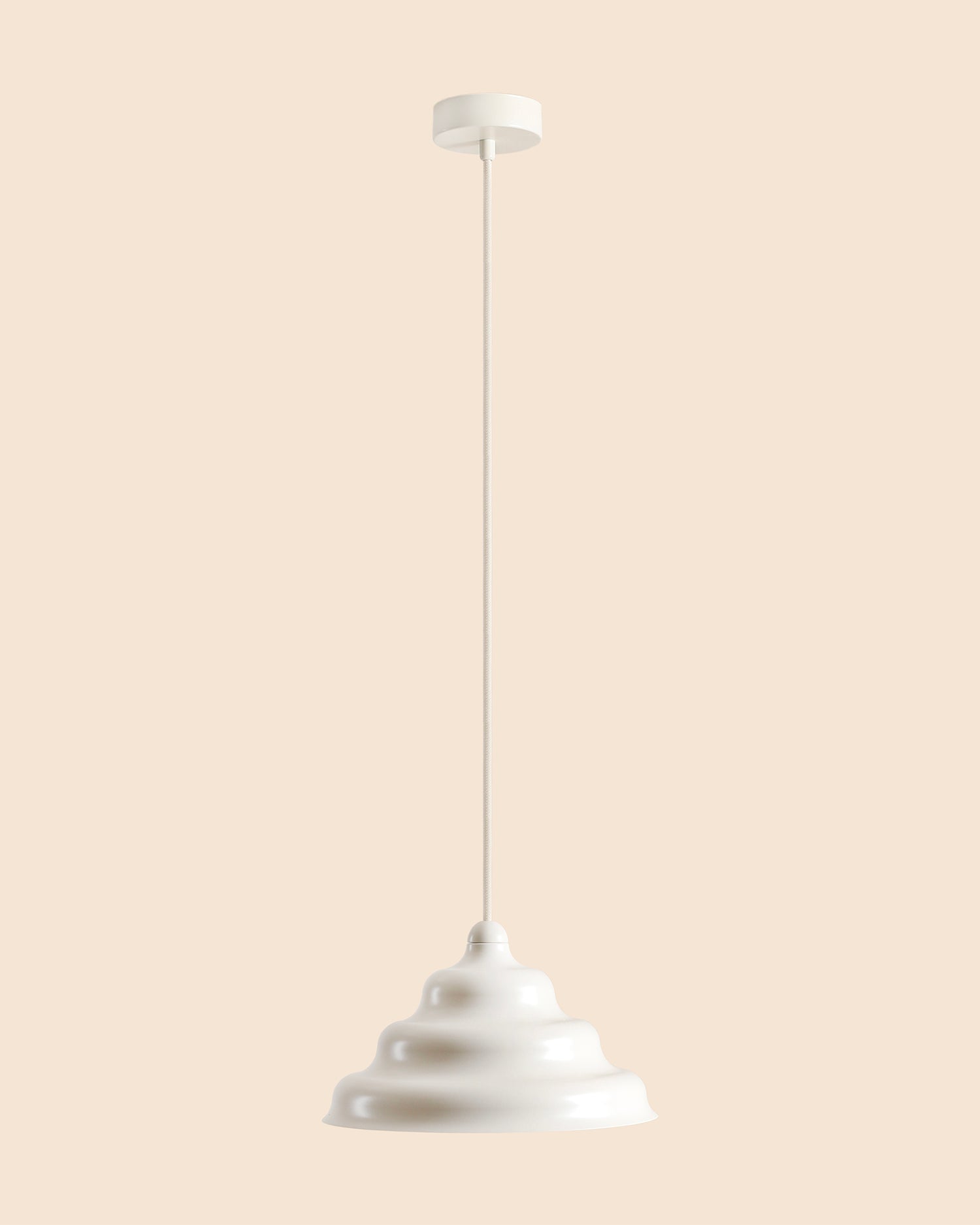 Lampada a sospensione Wave, crema