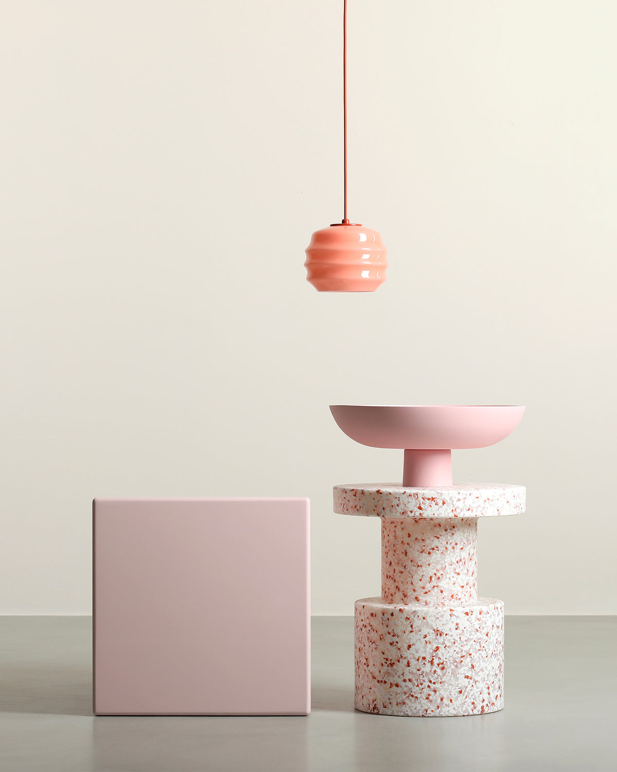 Lampada a sospensione in metallo e vetro Puff Glaze