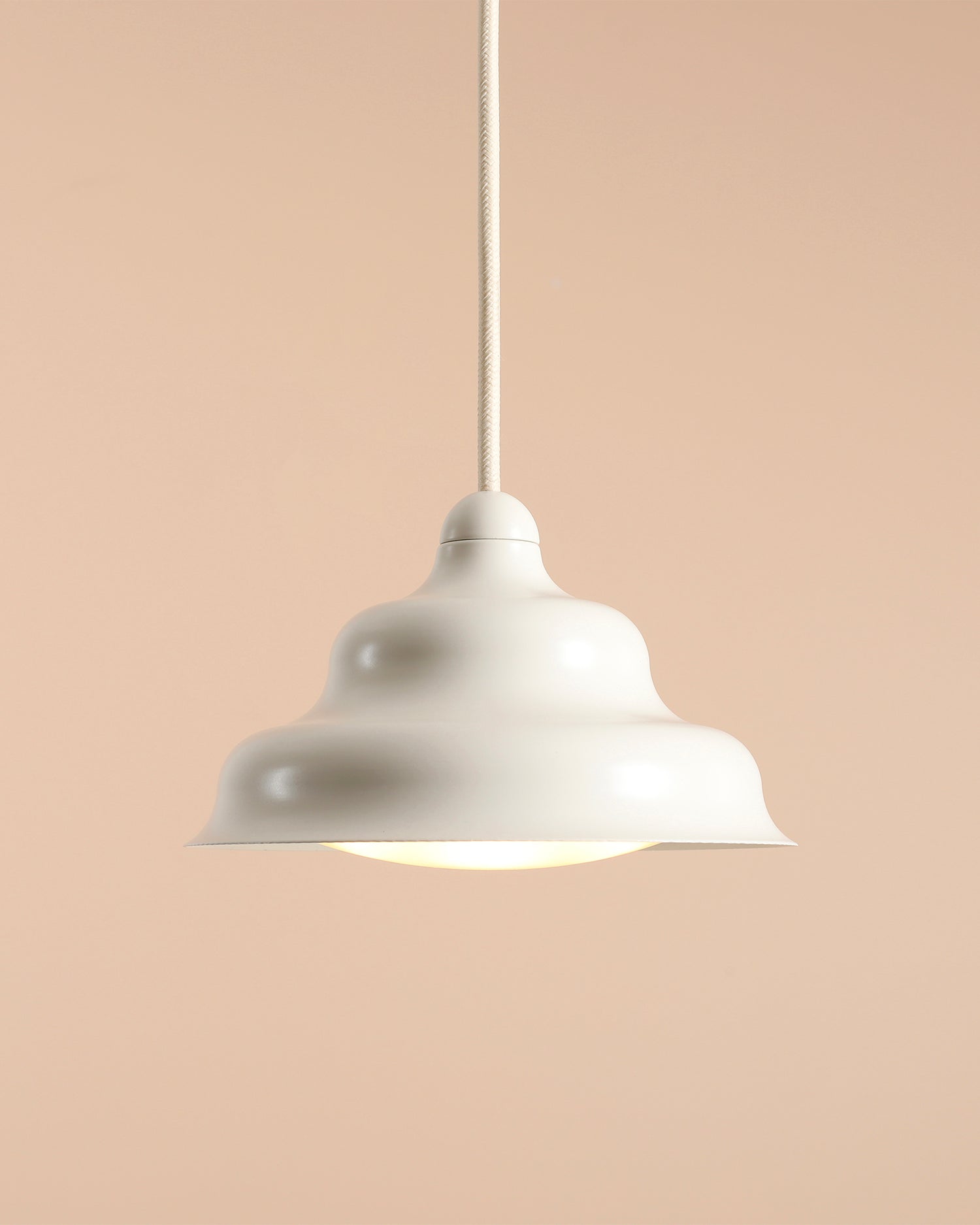 Lampada a sospensione Wave, crema