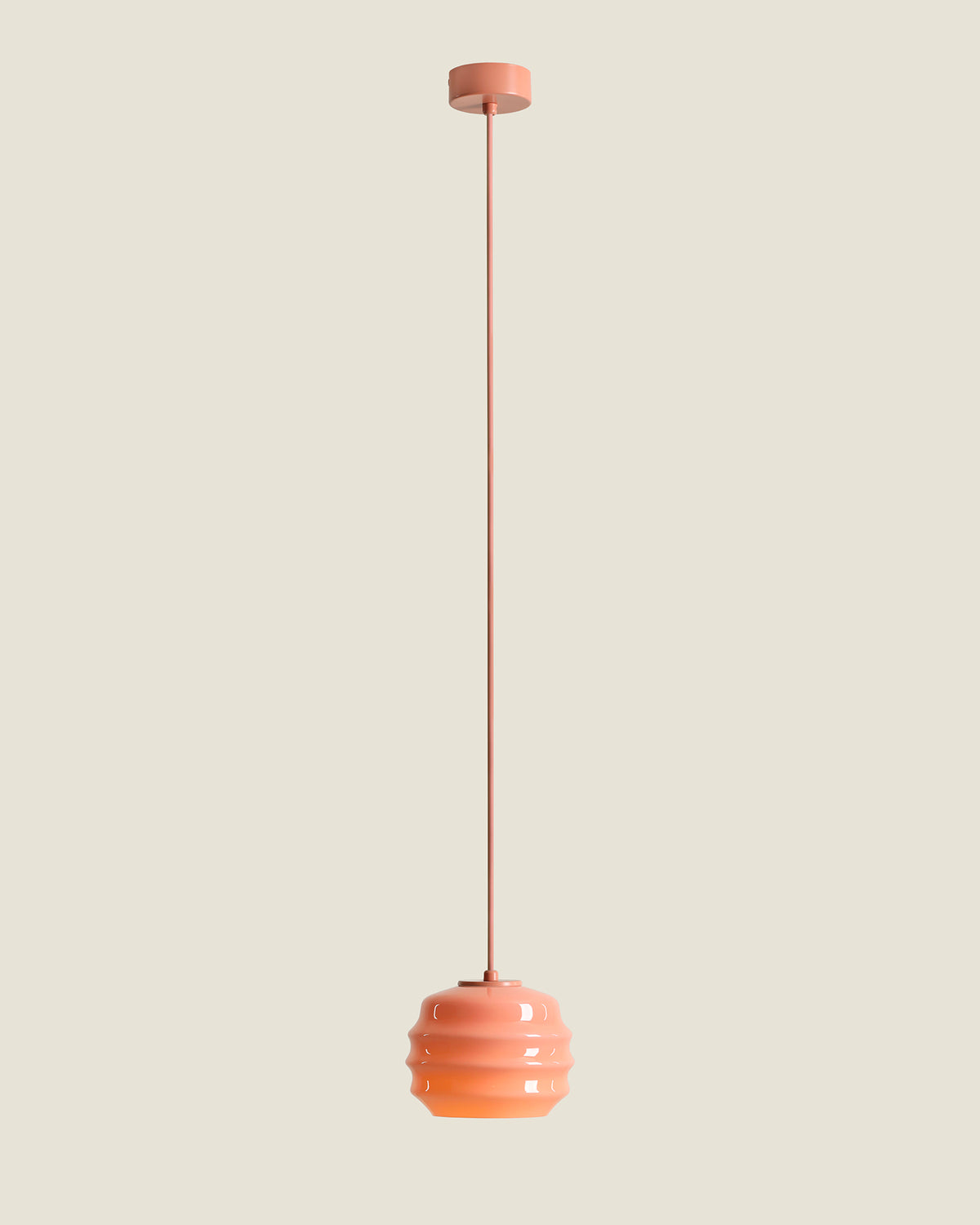 Lampada a sospensione in metallo e vetro Puff Glaze