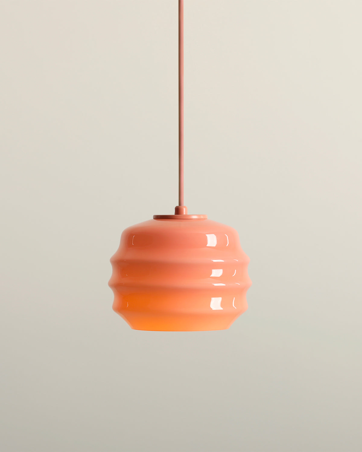 Lampada a sospensione in metallo e vetro Puff Glaze