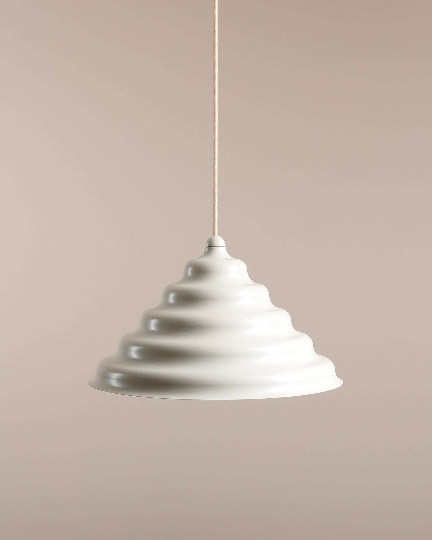 Lampada a sospensione Wave, crema