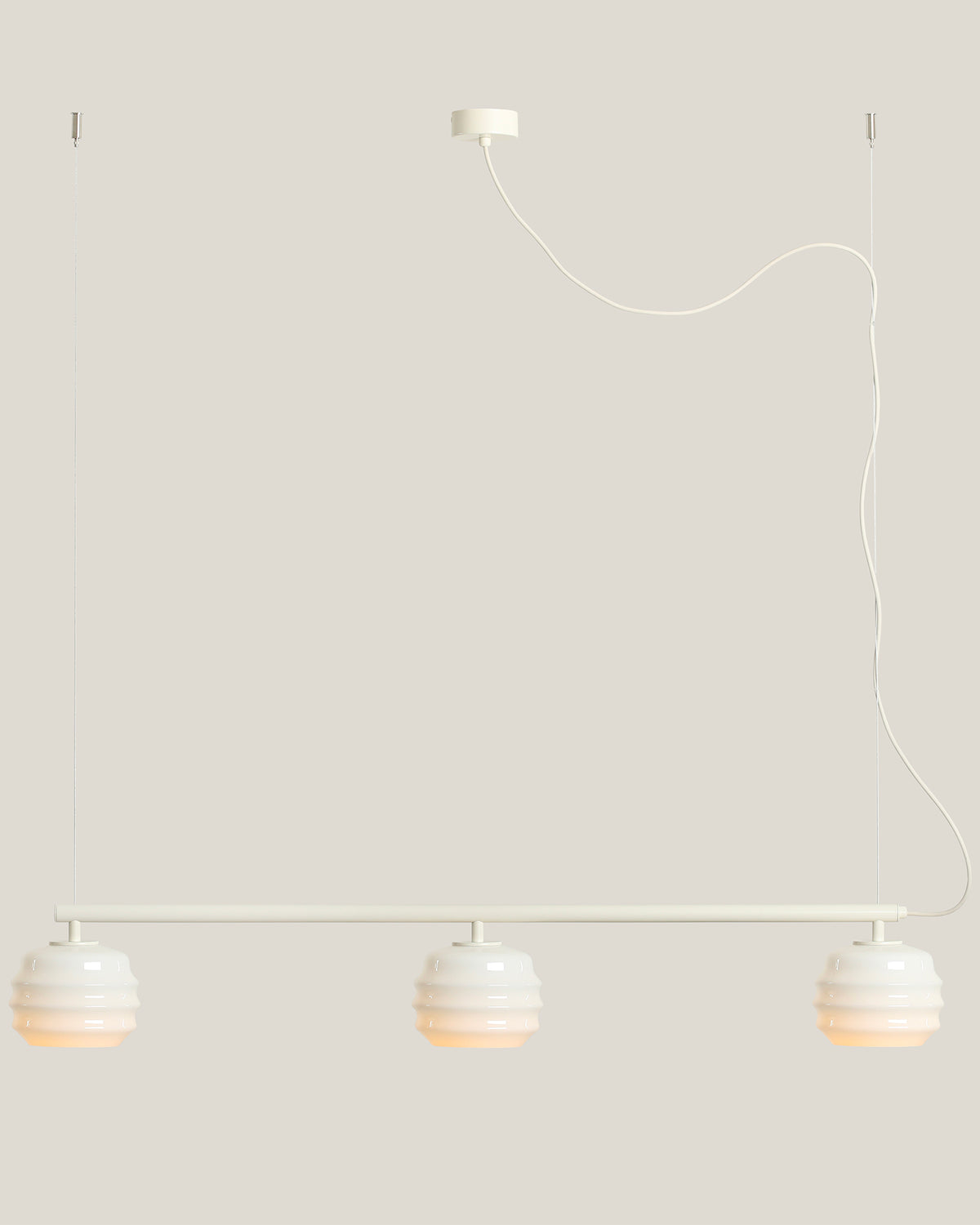 Lampada a sospensione a 3 luci in metallo e vetro Puff