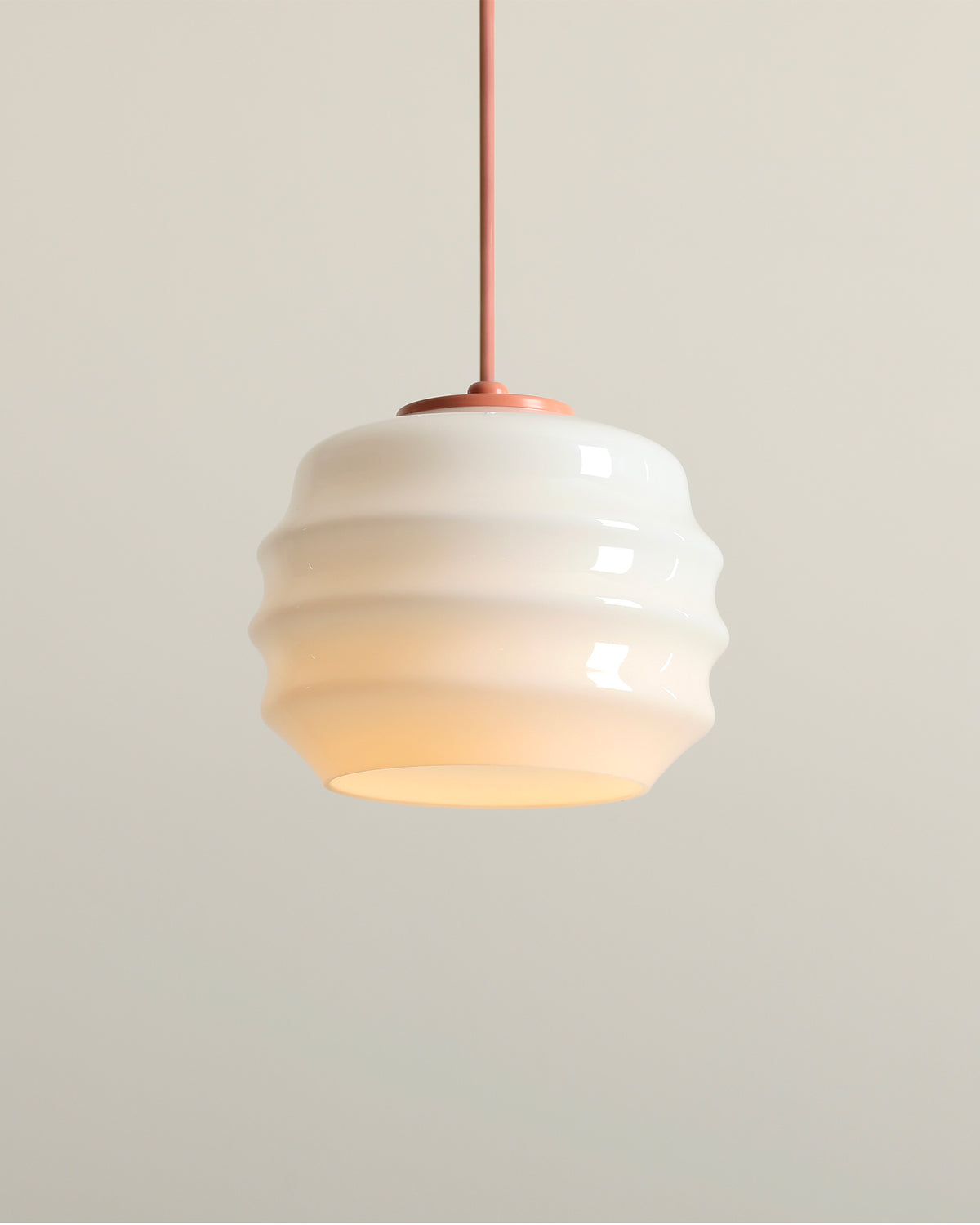 Lampada a sospensione in metallo e vetro Puff