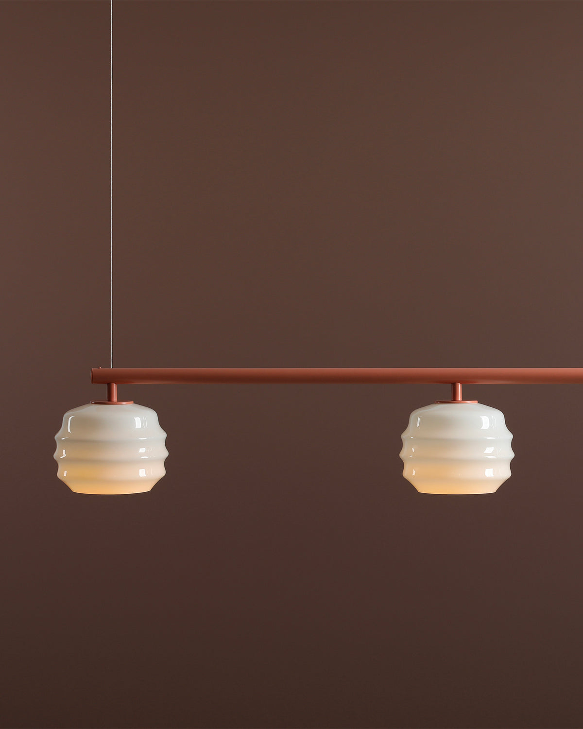 Lampada a sospensione a 3 luci in metallo e vetro Puff