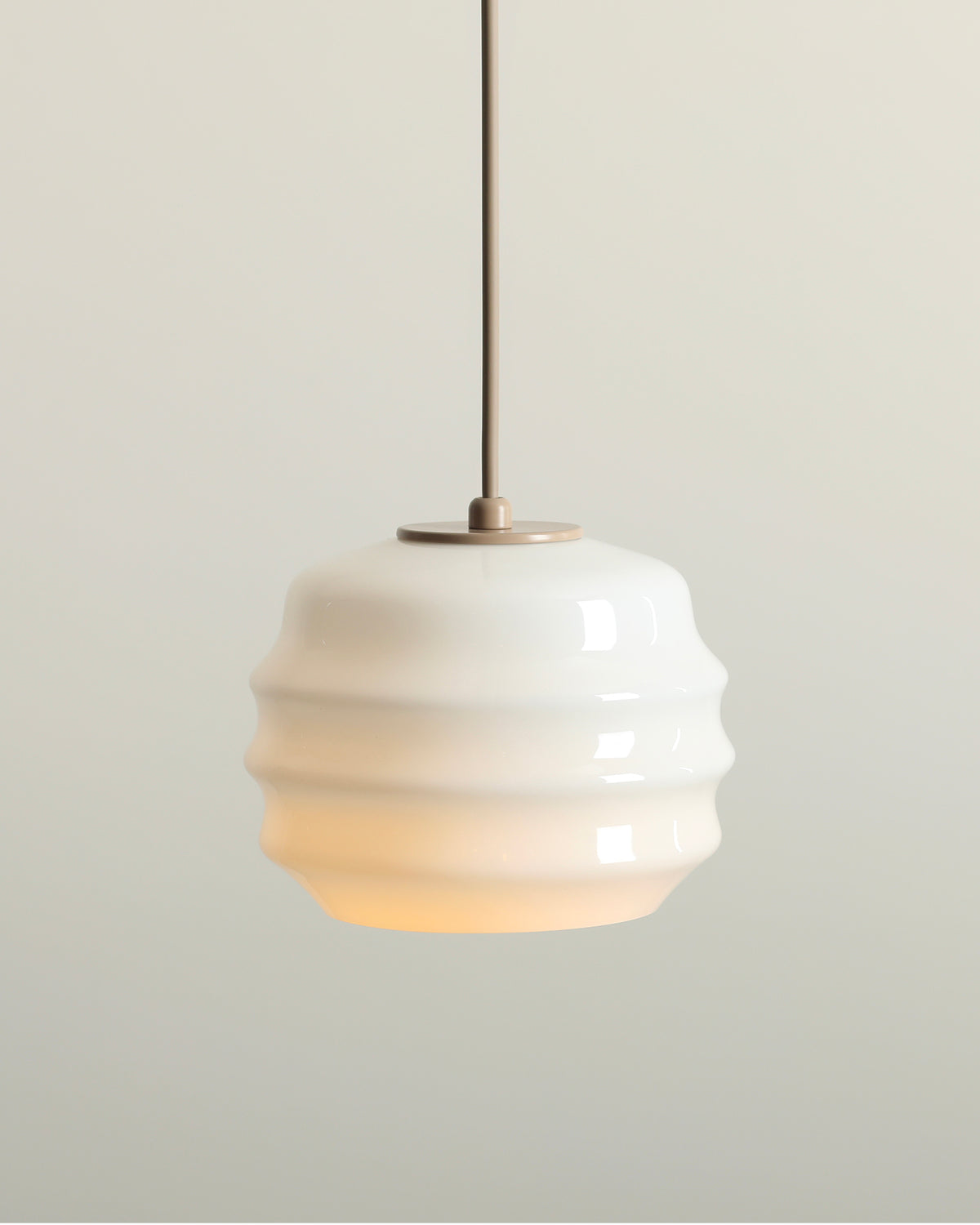 Lampada a sospensione in metallo e vetro Puff
