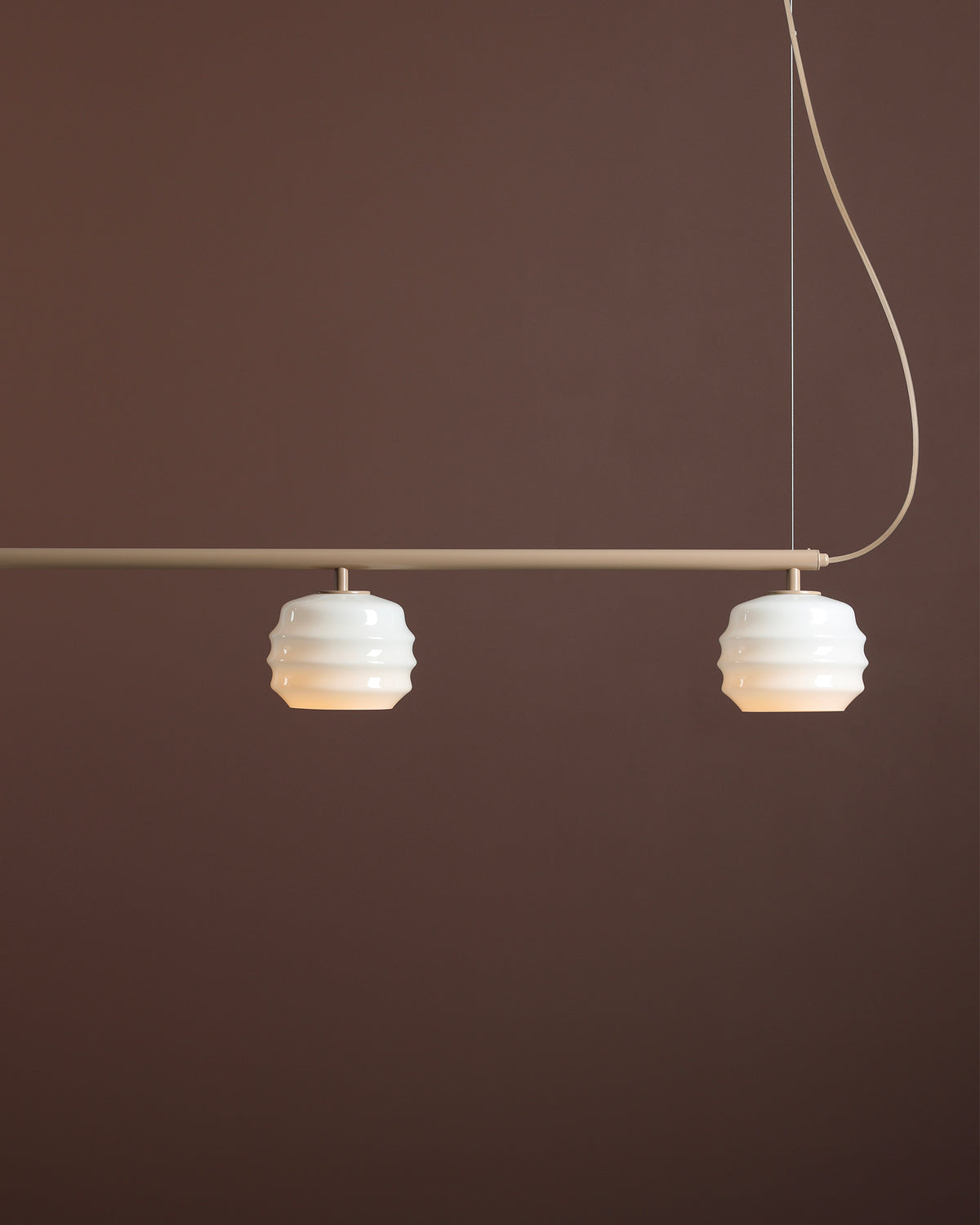 Lampada a sospensione a 3 luci in metallo e vetro Puff