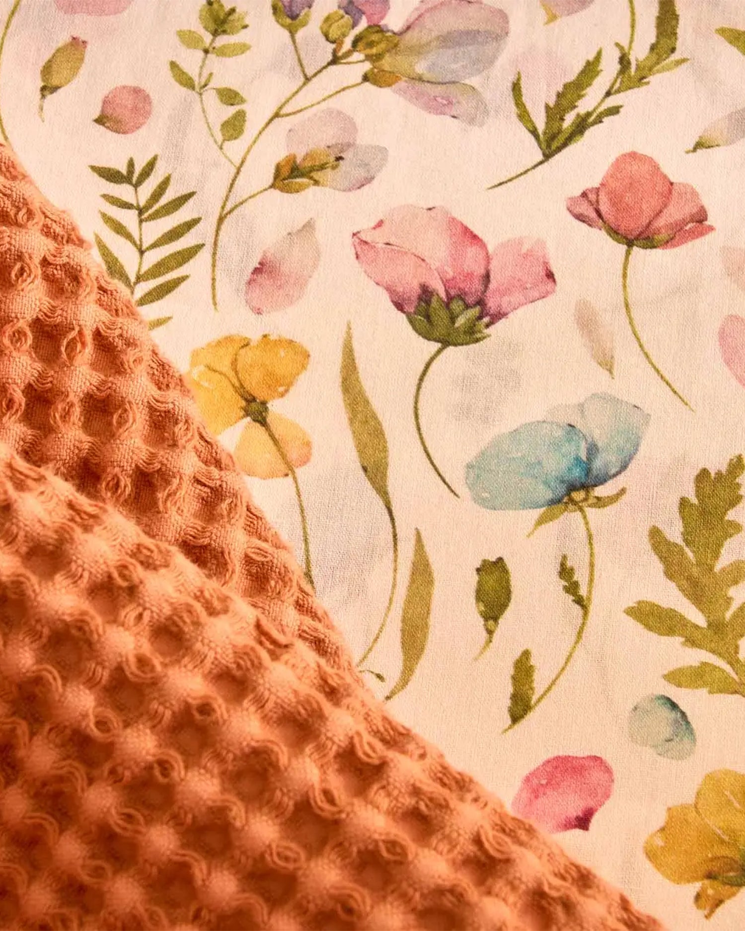 Parure copripiumino matrimoniale in percalle con stampa floreale Jane