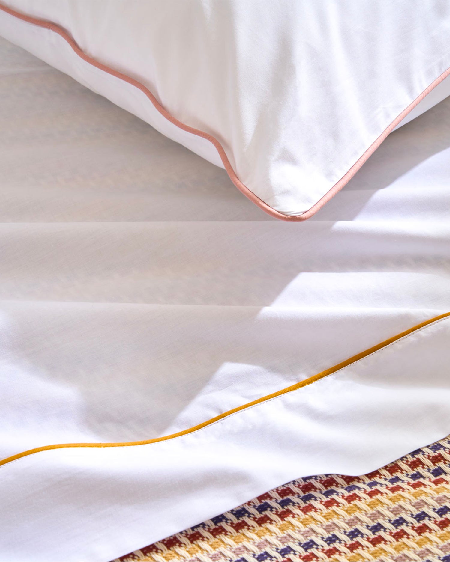 Completo letto matrimoniale in percalle Piper, 5 colori disponibili