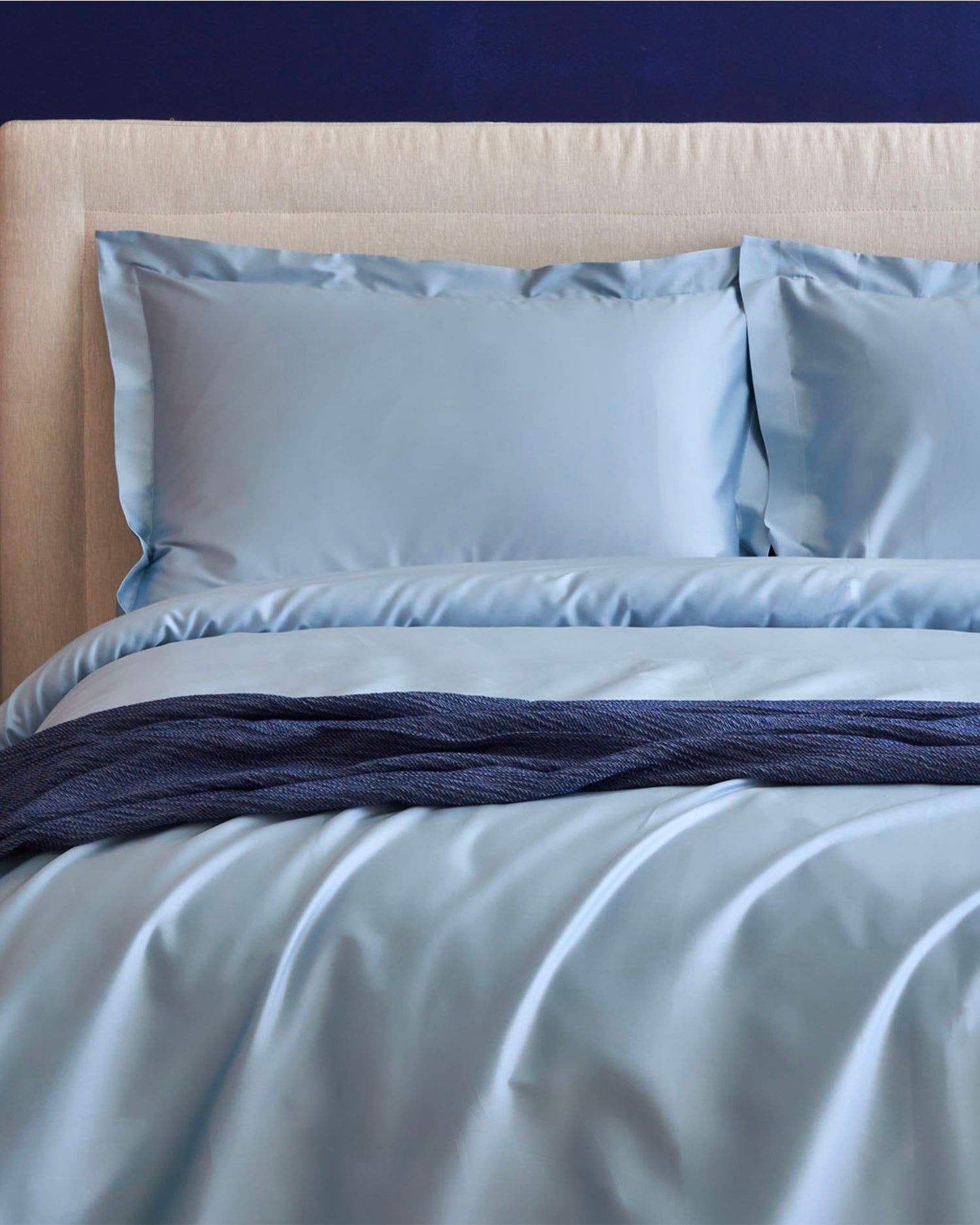 Parure copripiumino matrimoniale in raso di cotone Ametista, 16 colori disponibili