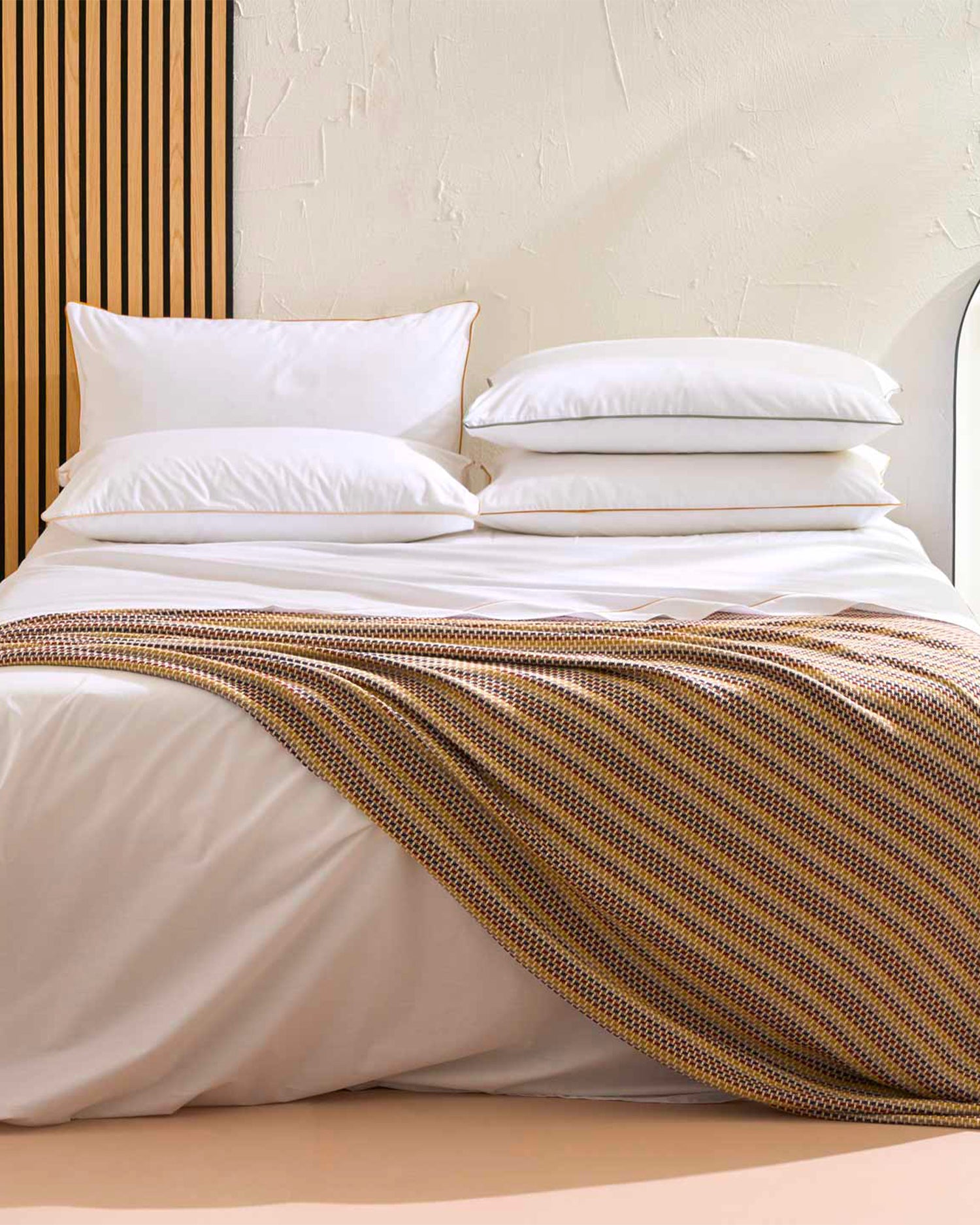 Completo letto matrimoniale in percalle Piper, 5 colori disponibili