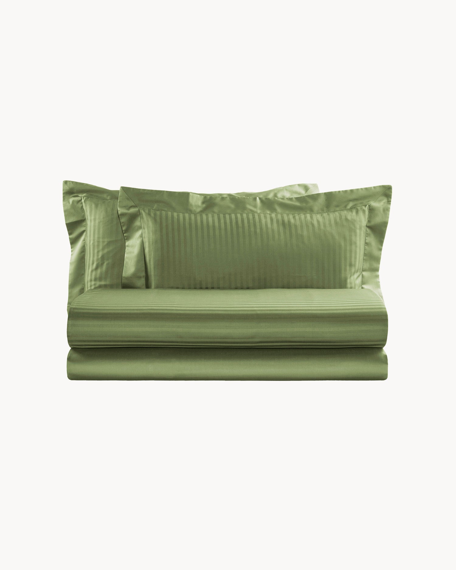 Parure copripiumino matrimoniale in raso di cotone rigato Cabana, 12 colori disponibili