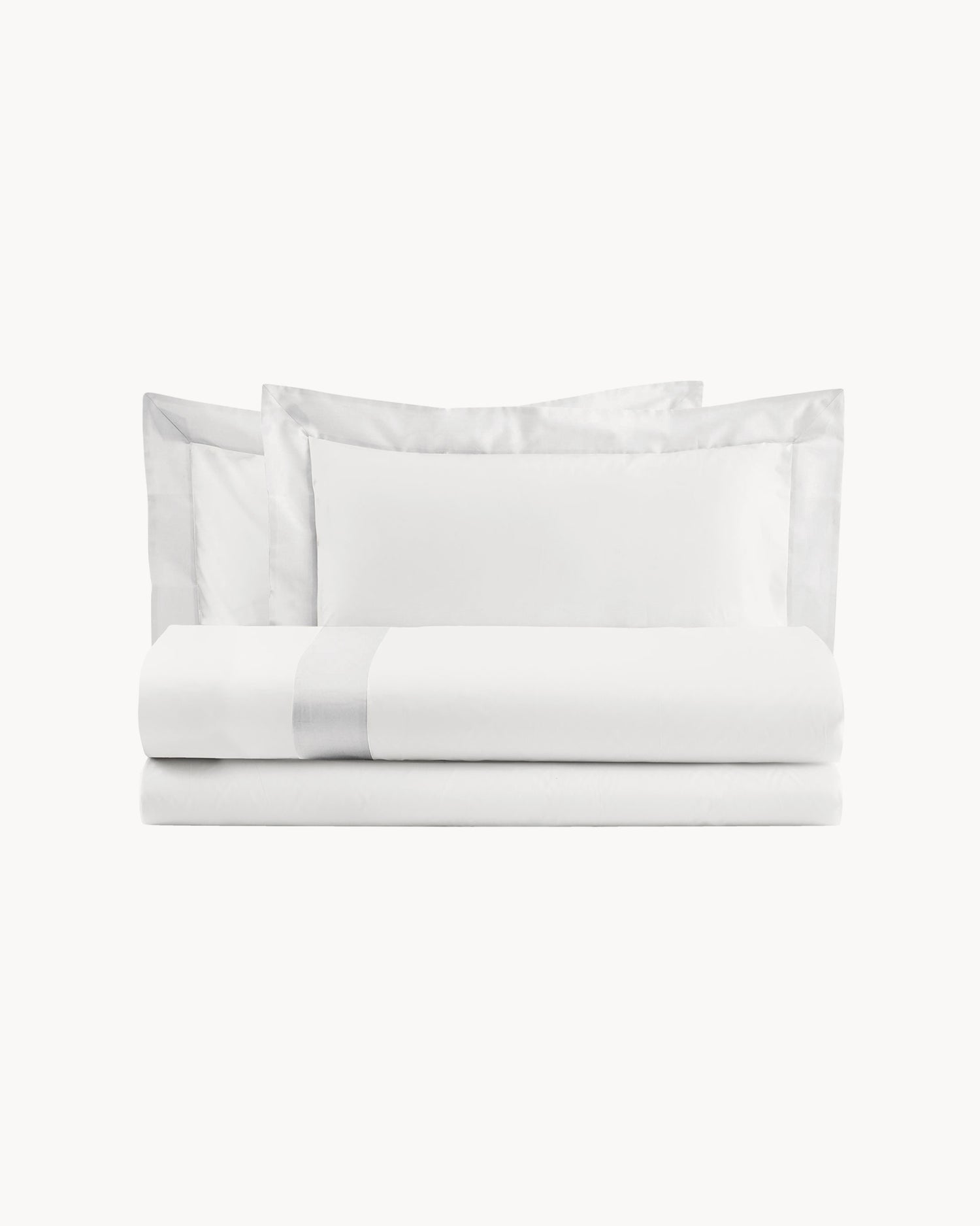 Parure copripiumino in cotone con balze in raso Diamante, 16 colori disponibili