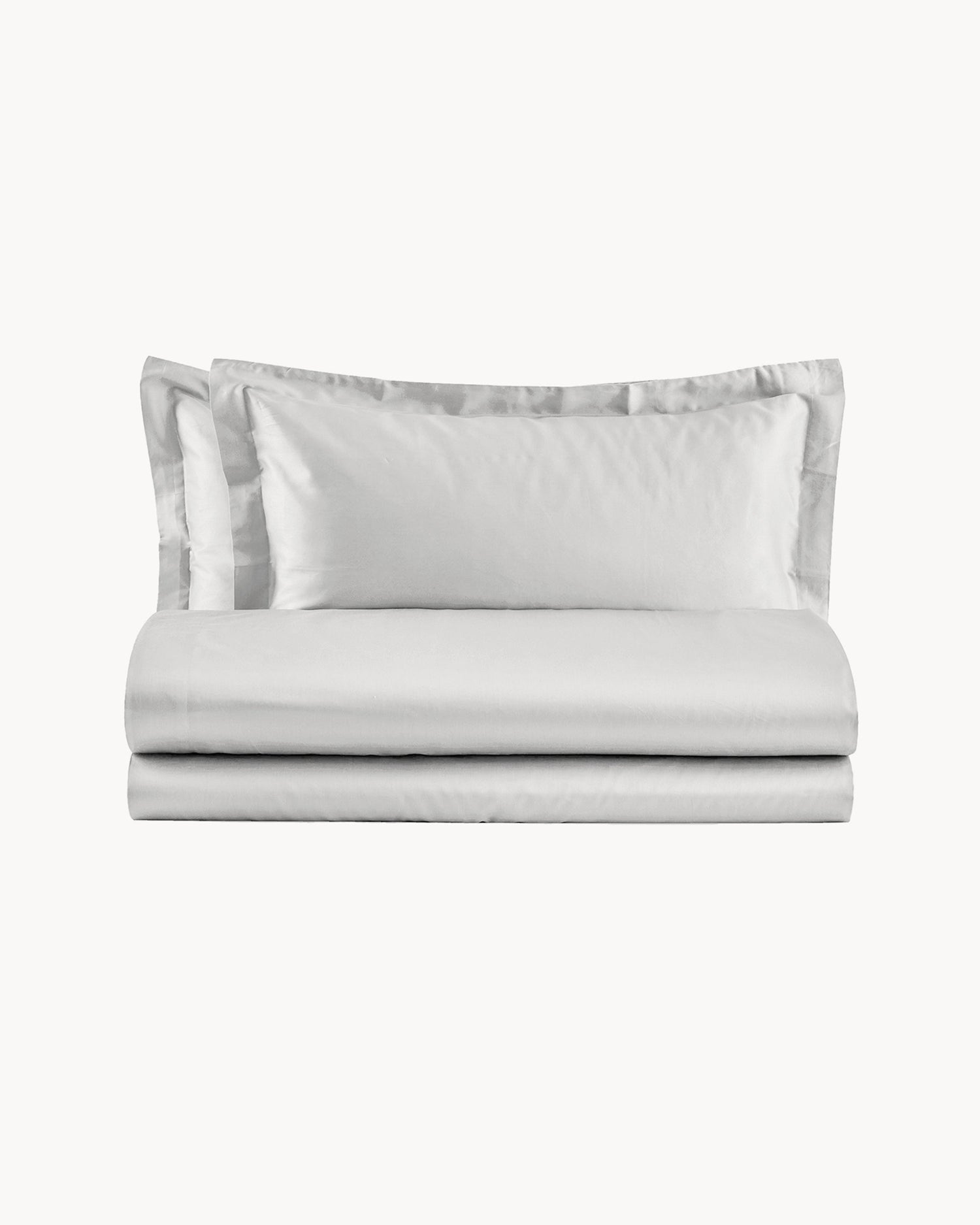 Completo letto matrimoniale in raso di cotone Ametista, 16 colori disponibili