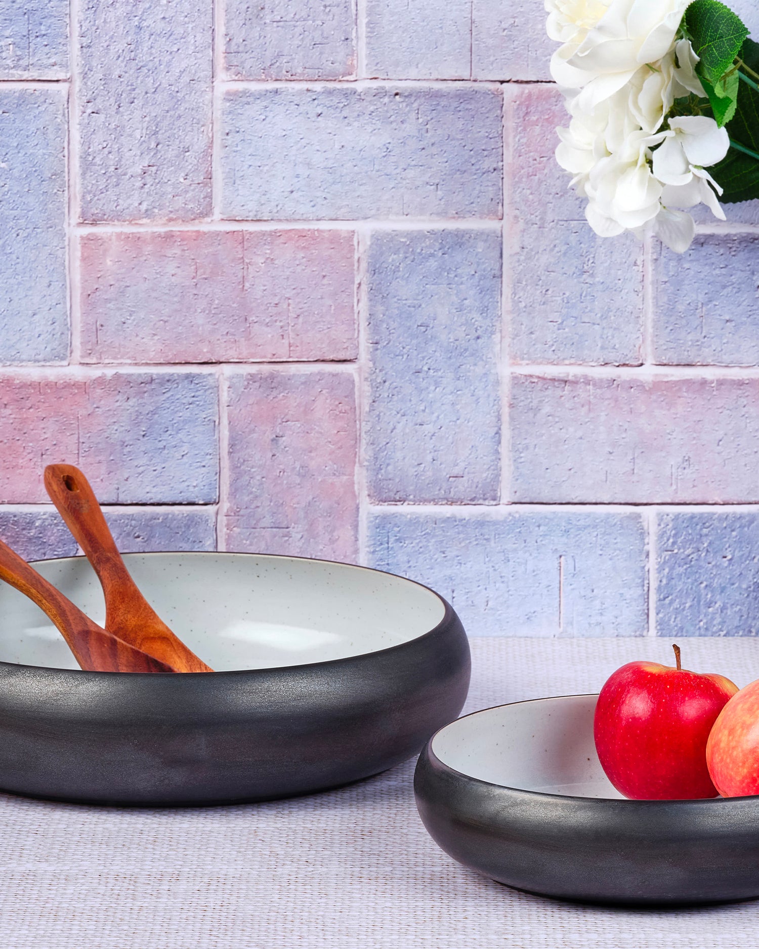 Set 2 portafrutta in gres Gourmet