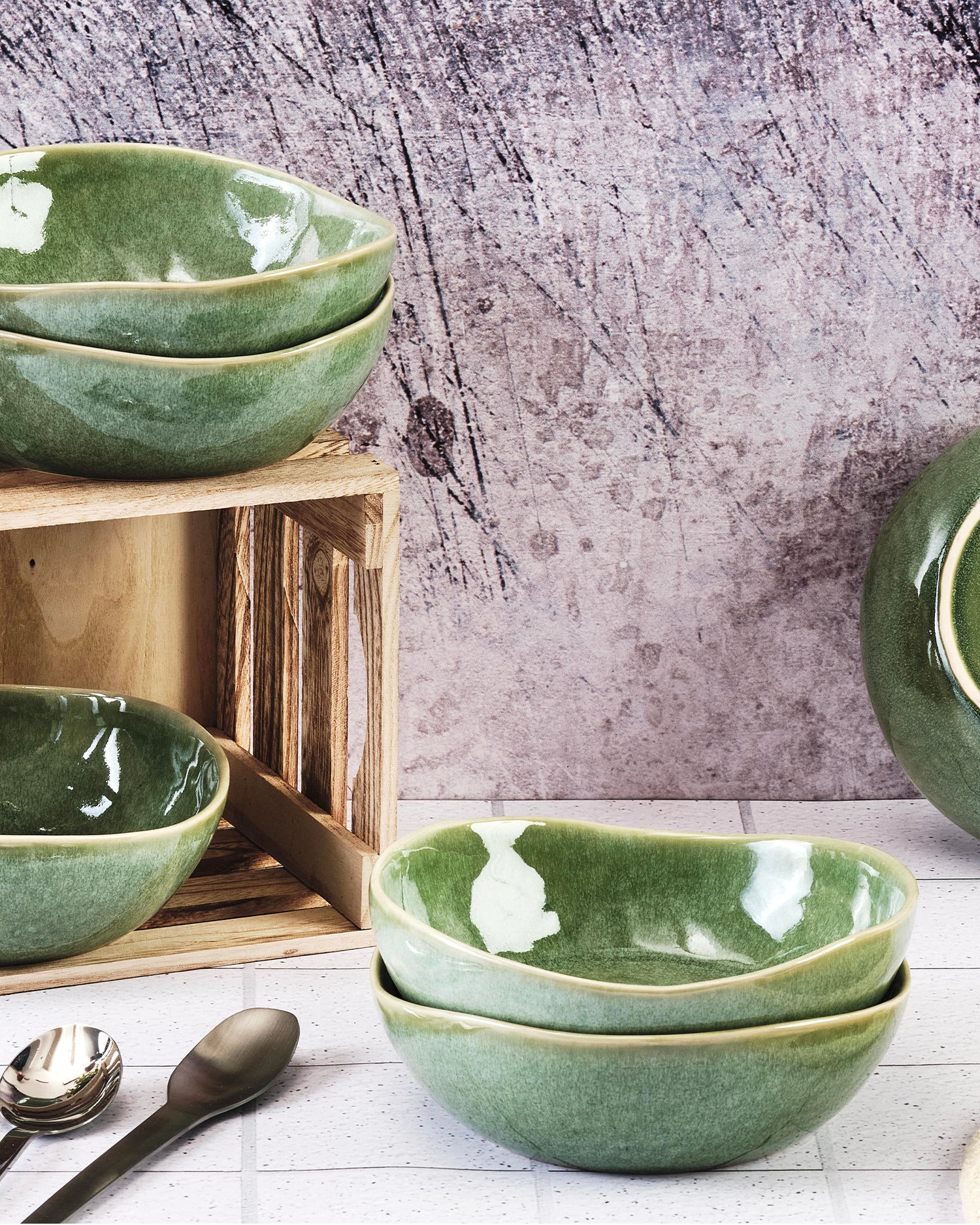 Set 6 piatti fondi in grès Magma