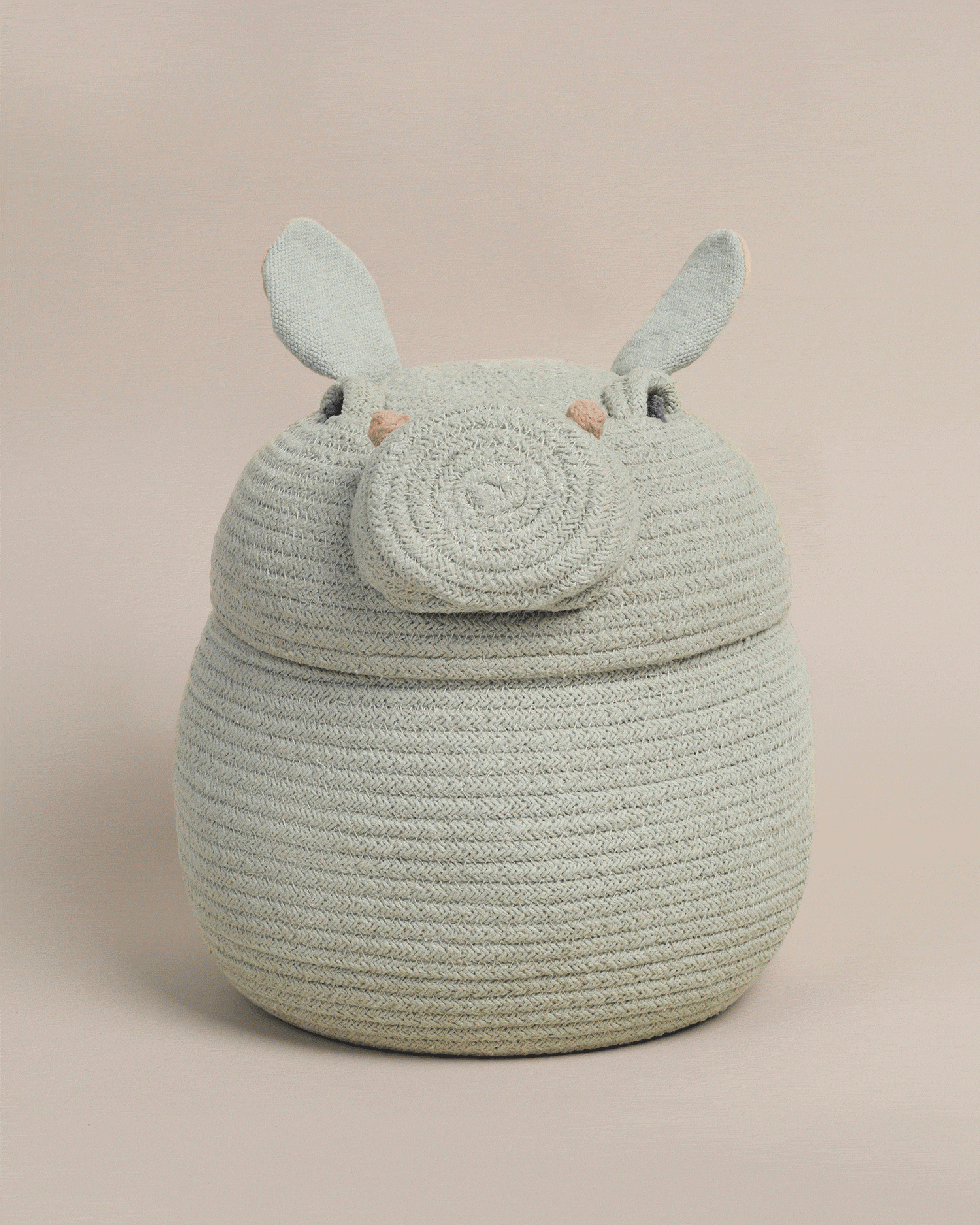 Cesto con coperchio realizzato a mano Henry the Hippo