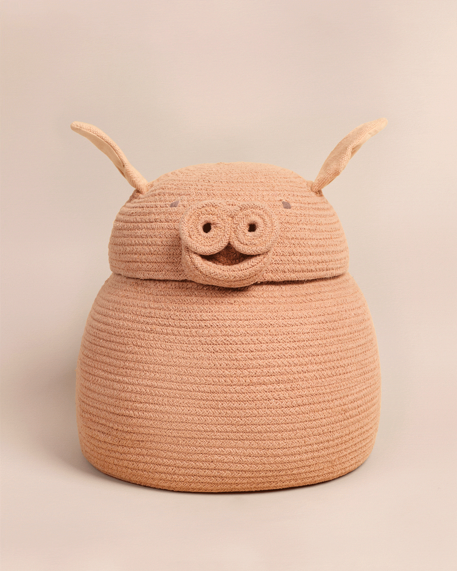 Cesto con coperchio realizzato a mano Peggy the Pig