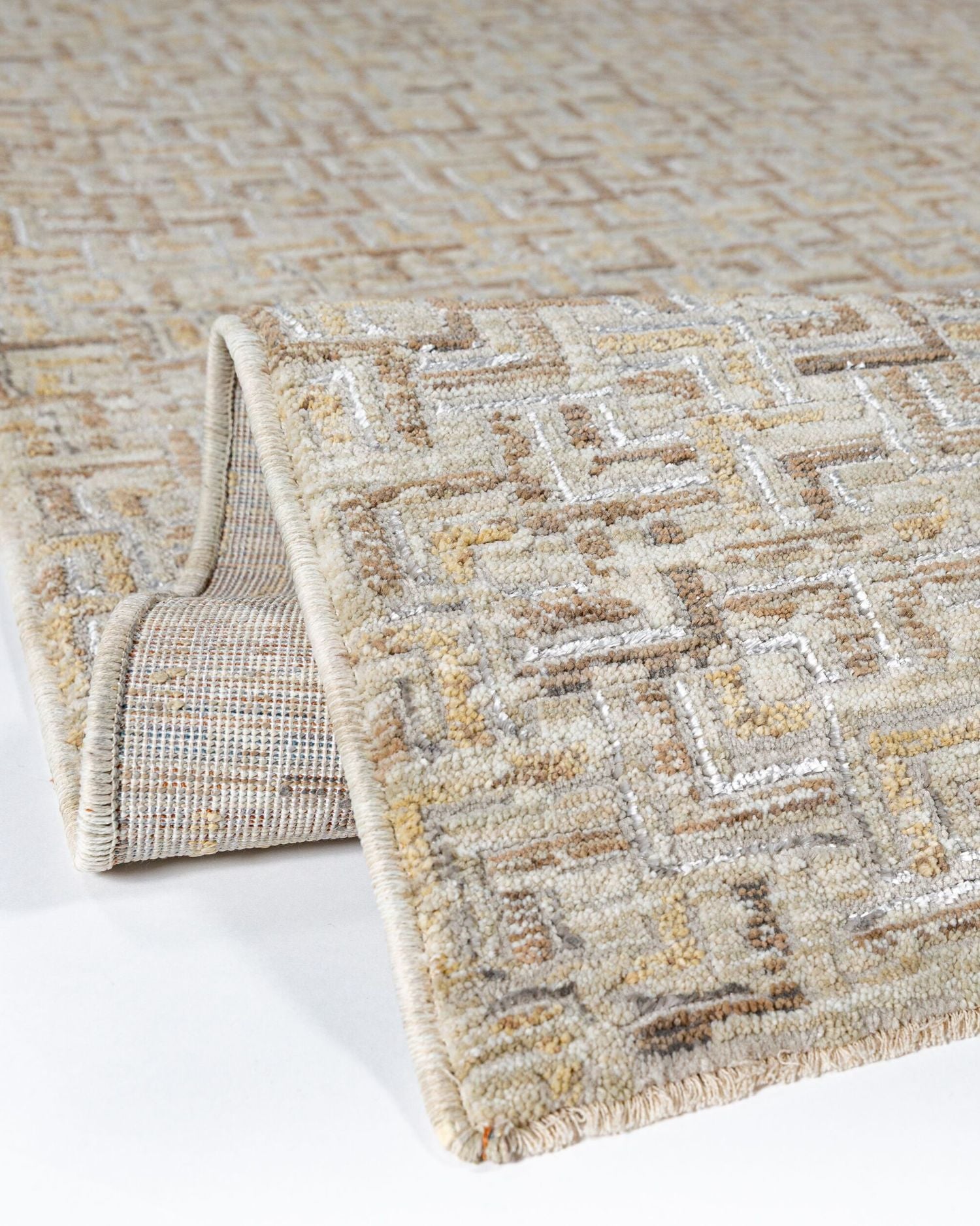 Tappeto geometrico con frange Kado