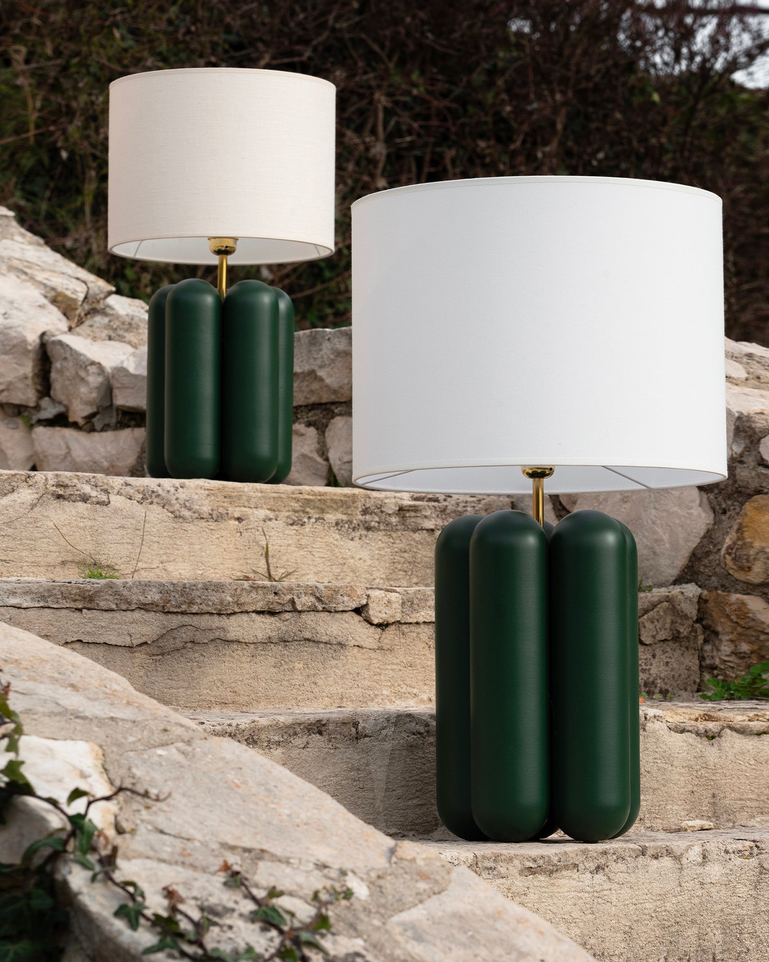 Lampada in legno con paralume Charlotte