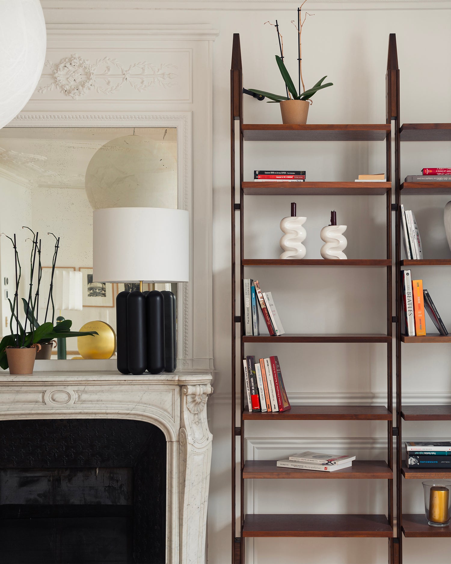 Lampada in legno con paralume Charlotte