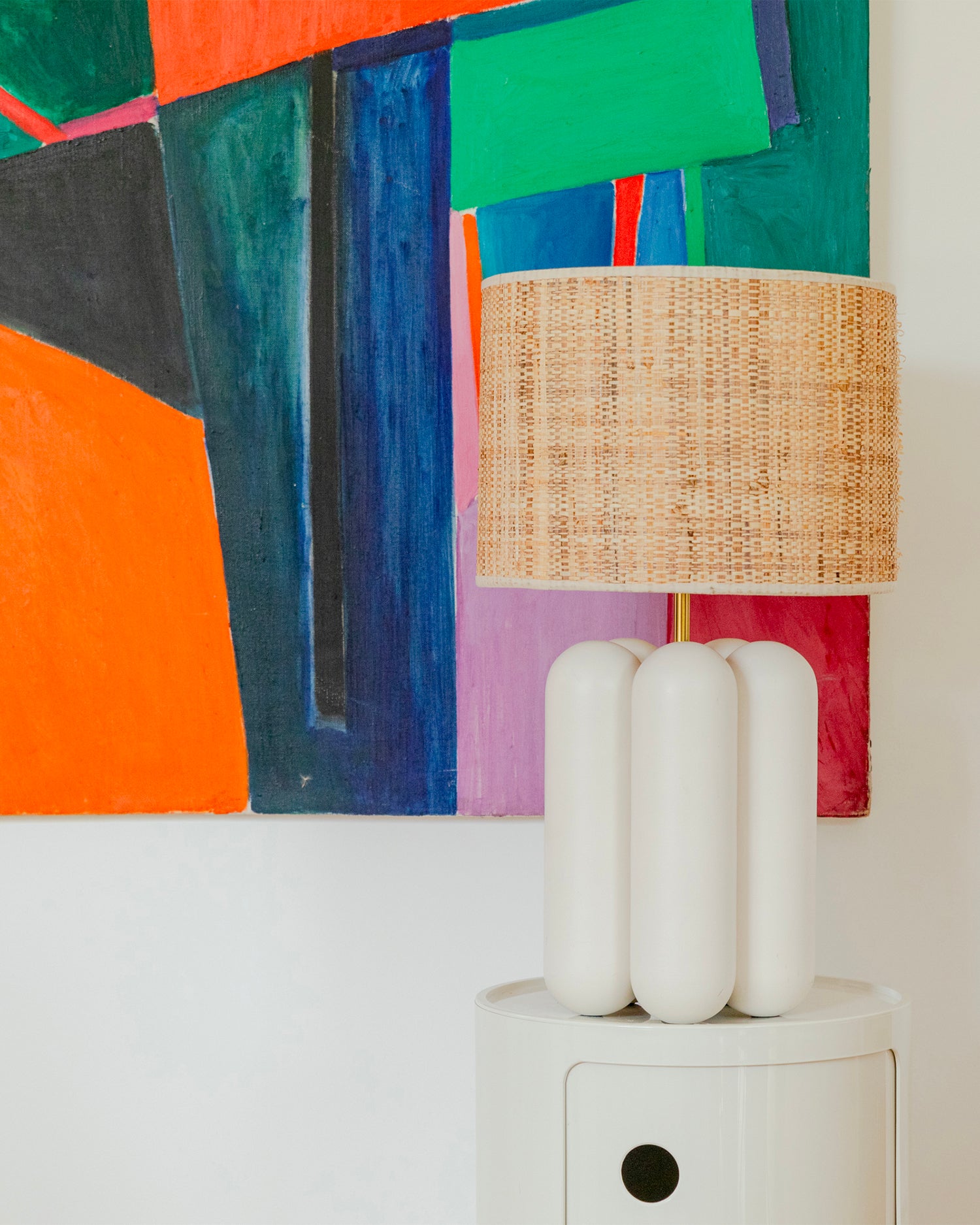 Lampada in legno con paralume Charlotte