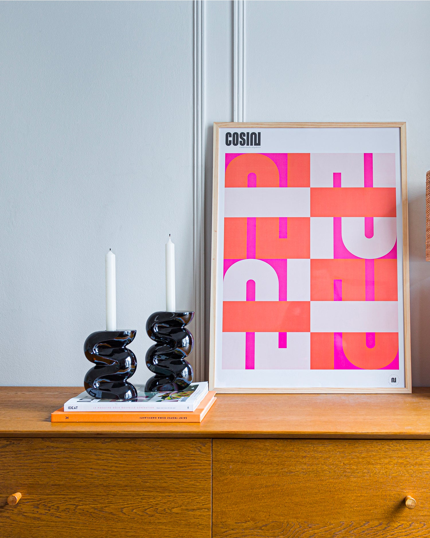 Set 2 portacandele in ceramica Ganache