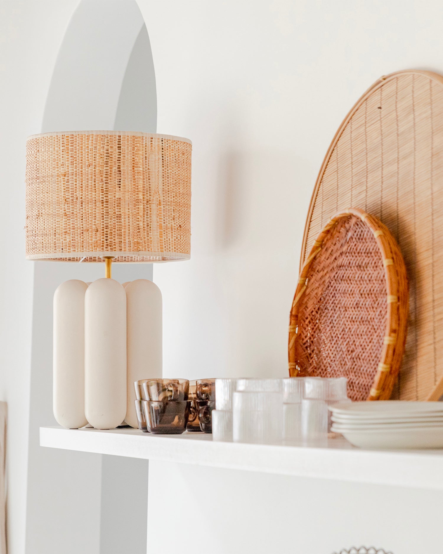 Lampada in legno con paralume Charlotte