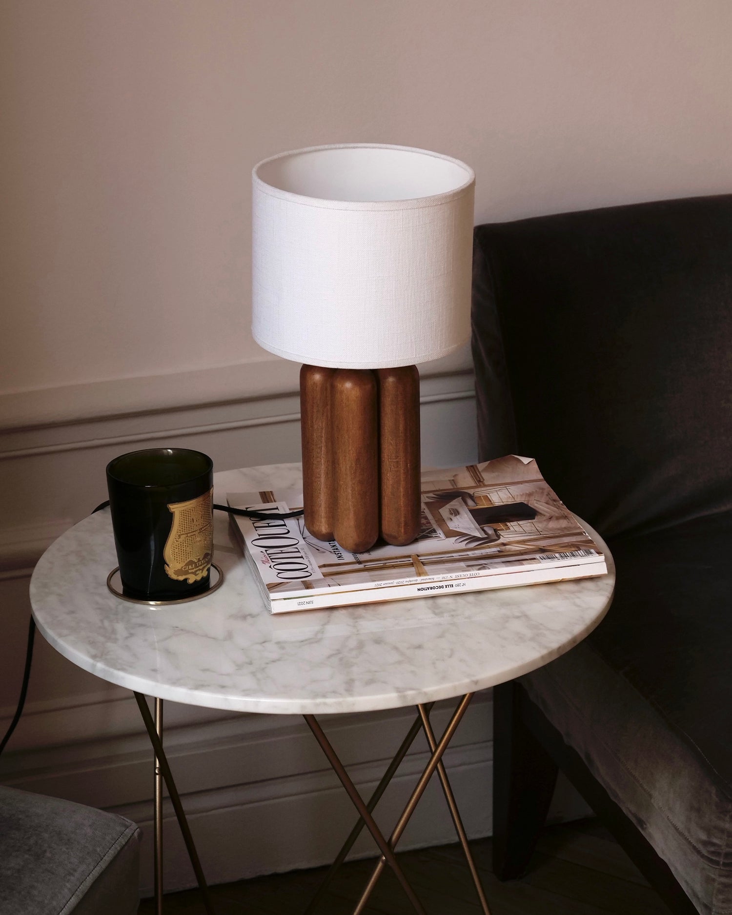 Lampada in legno con paralume La Petite Charlotte