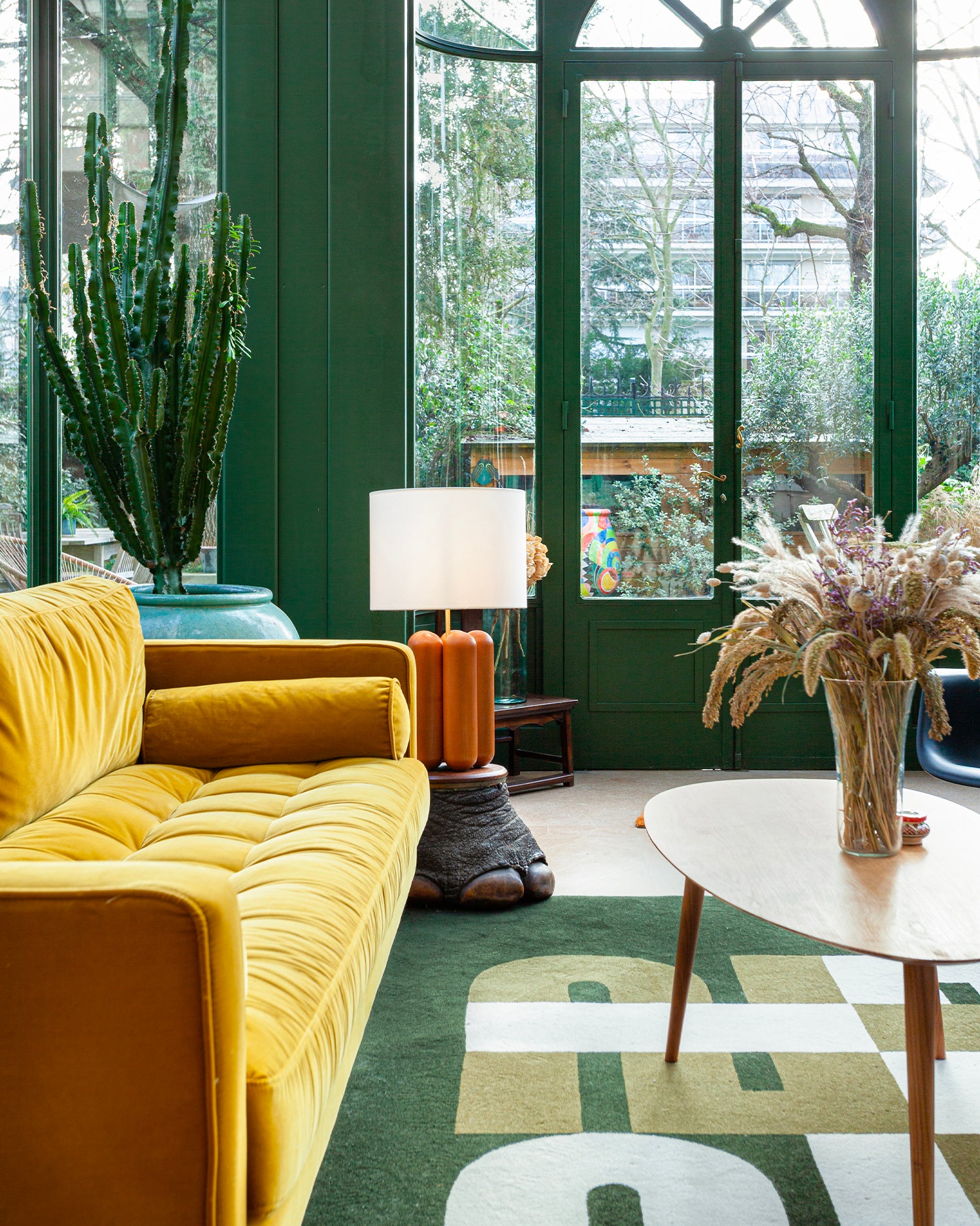 Lampada in legno con paralume Charlotte