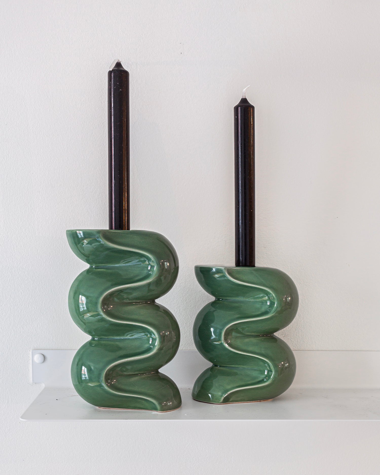 Set 2 portacandele in ceramica Ganache