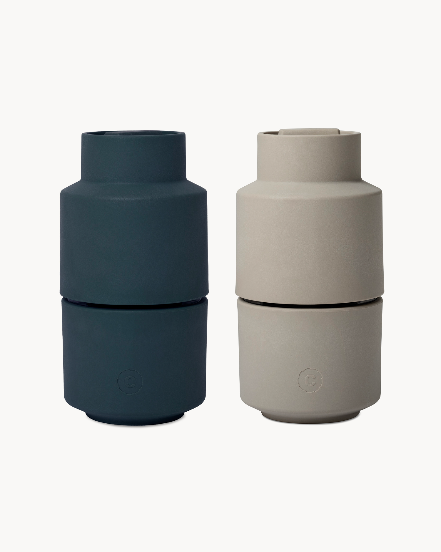 Set 2 macinaspezie Billund, blu e grigio
